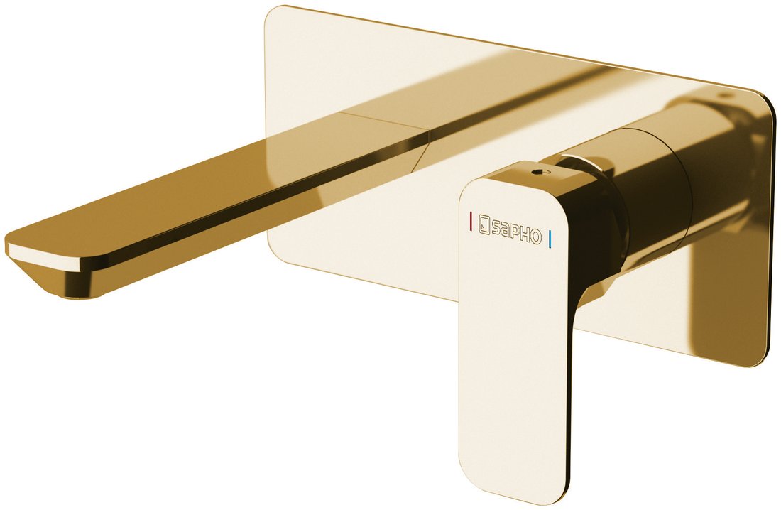 Sapho Spy bateria umywalkowa podtynkowa kompletna złoty PY08/17