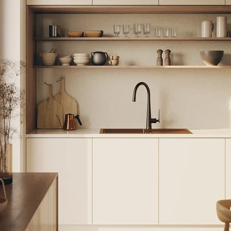 Laveo Marmara zlewozmywak stalowy 76x44 cm miedź SAM_811T