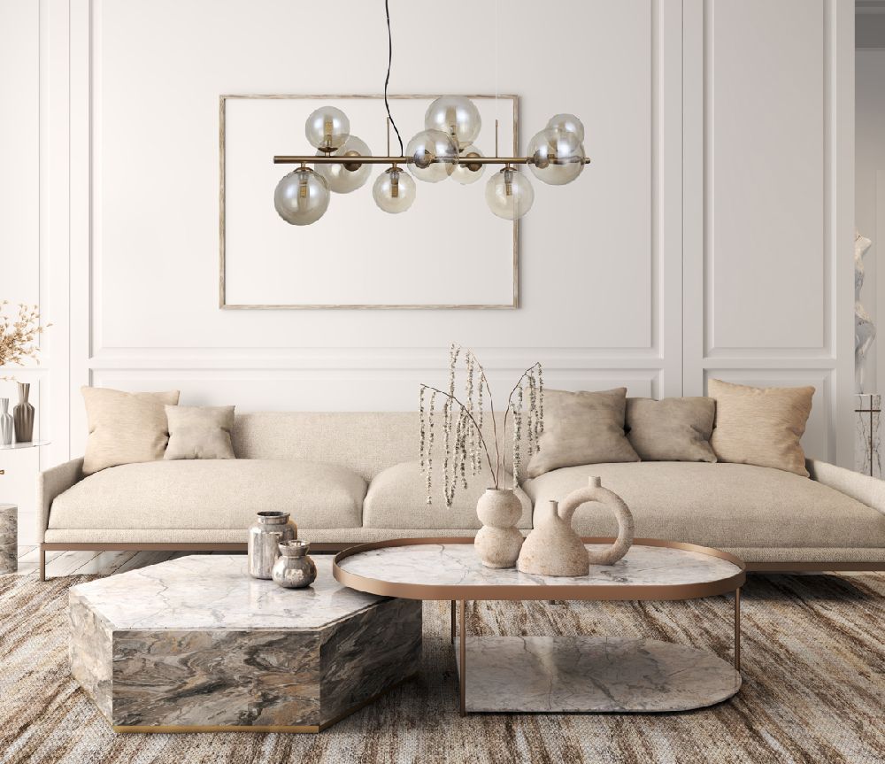 Italux Canello lampa wisząca 10x5 W mosiądz PND-406007-10-HBR