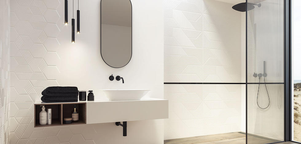 Paradyż Woodskin płytka ścienna 19,8x17,1 cm motyw B STR biały mat