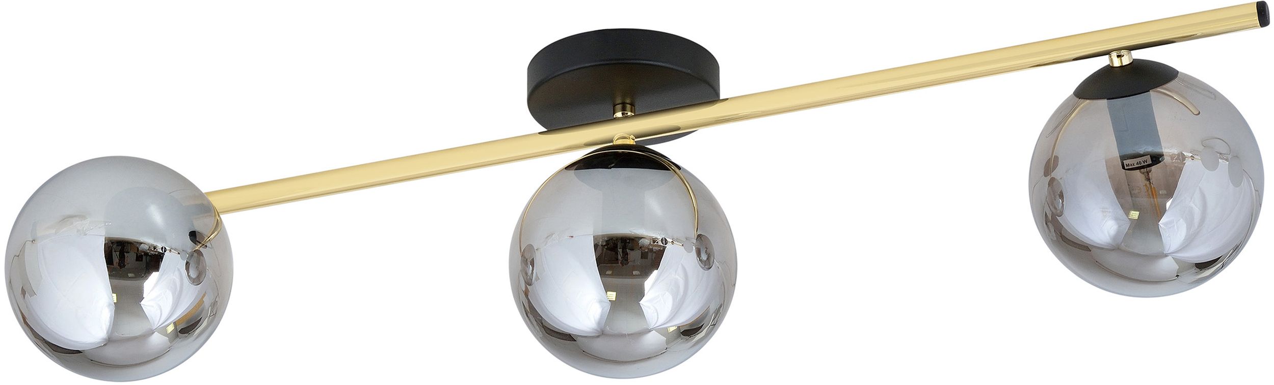 Emibig Splendi lampa podsufitowa 3x10W czarny/złoty/grafit 1246/3