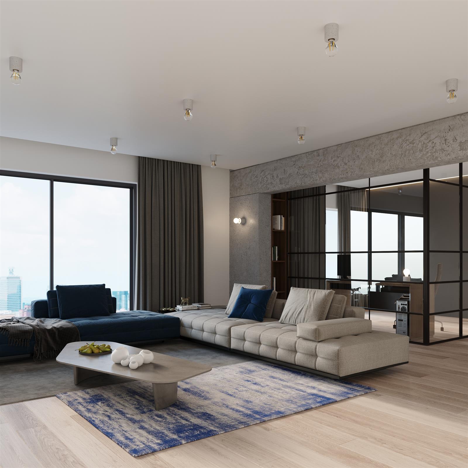 Sollux Lighting Salgado lampa podsufitowa 1x60W szara SL.0678