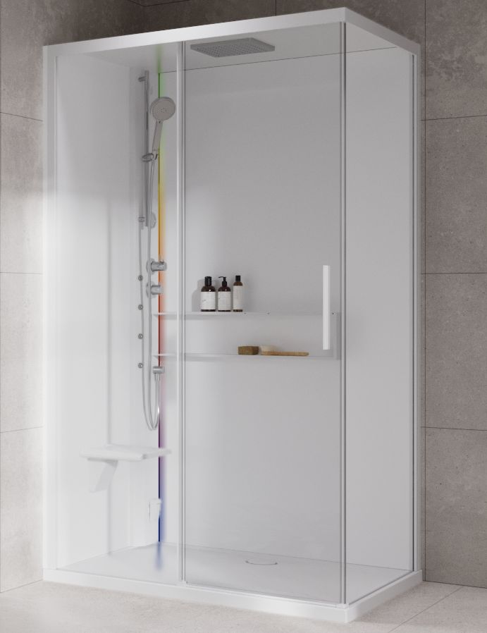 Novellini Glax 2 2.0 2P kabina z hydromasażem 120x90 cm parowa z brodzikiem lewa total biała G222P290ST5-1UU