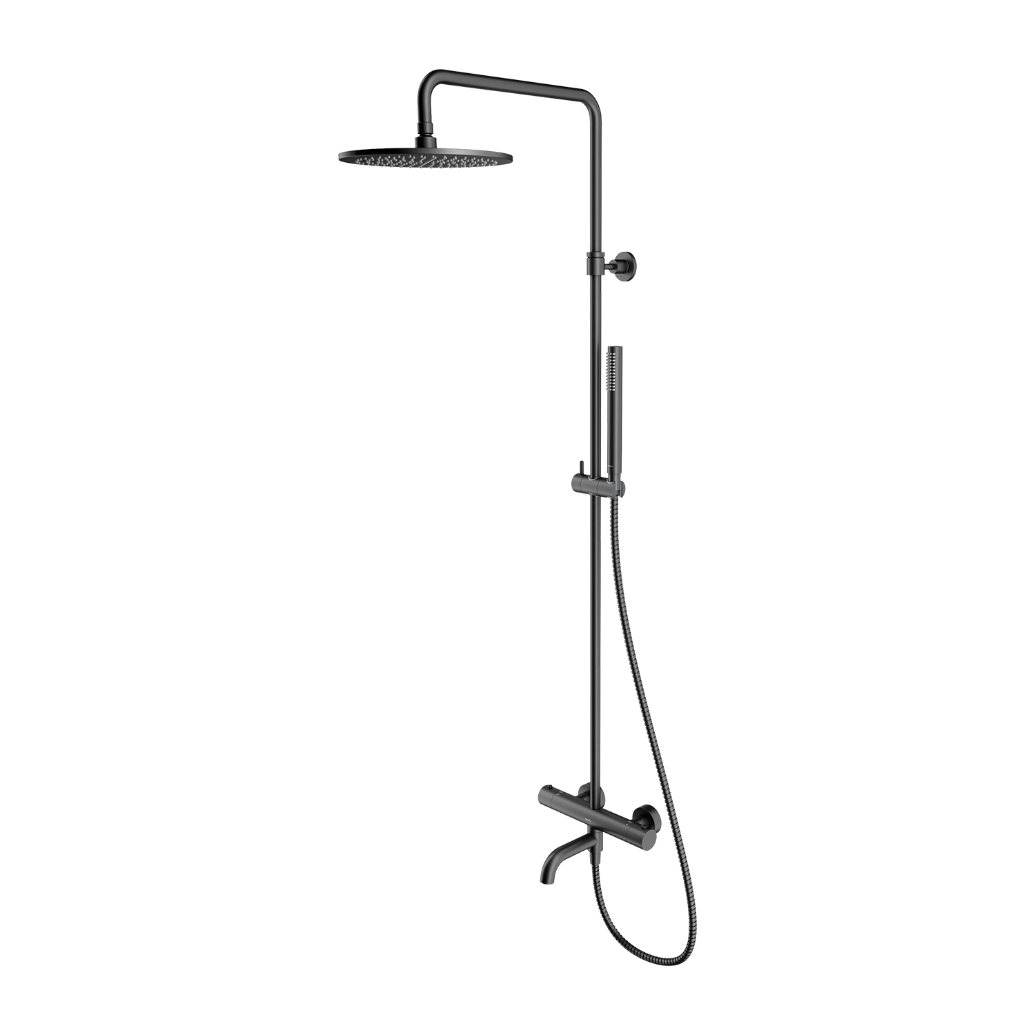 Omnires Y zestaw wannowo-prysznicowy ścienny termostatyczny z deszczownicą grafitowy Y1234GR