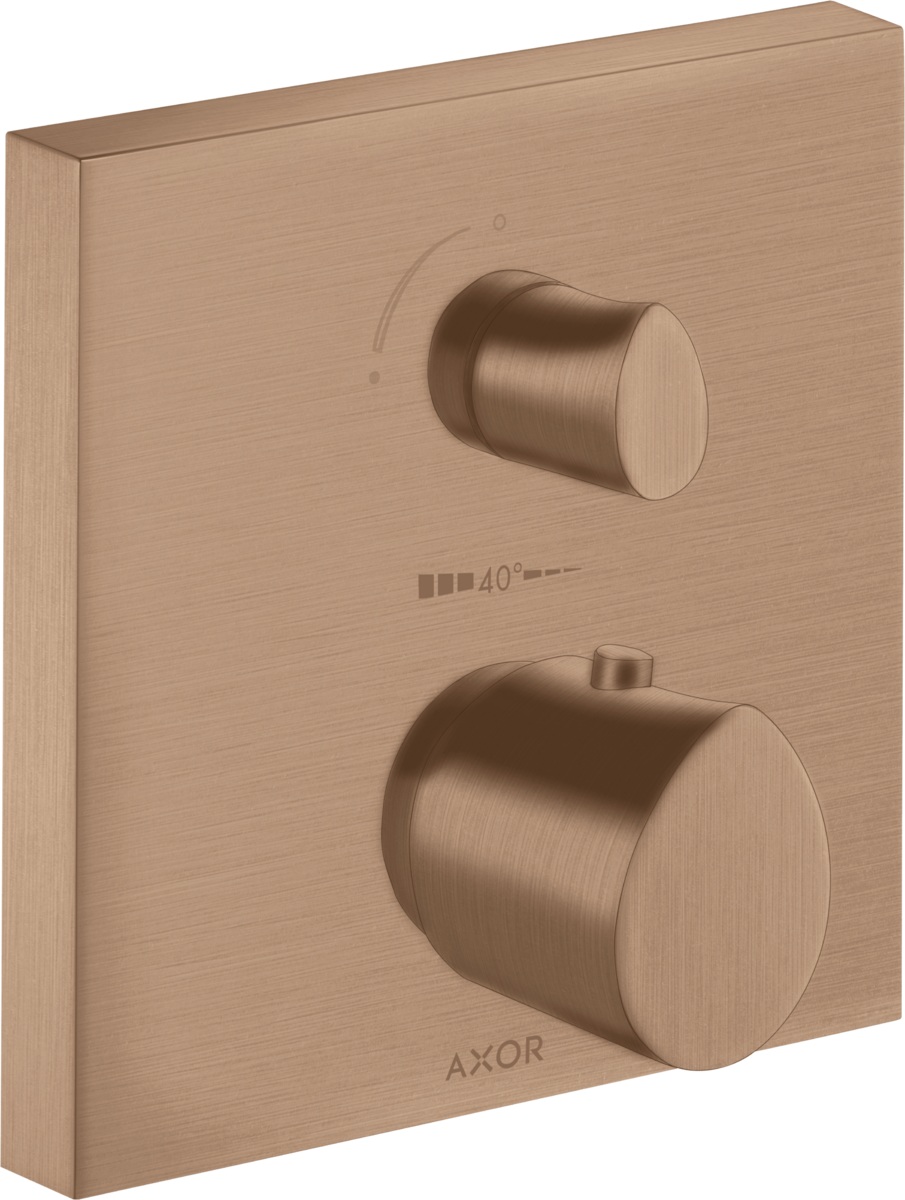 Axor Starck Organic bateria wannowo-prysznicowa podtynkowa termostatyczna czerwone złoto szczotkowane 12716310
