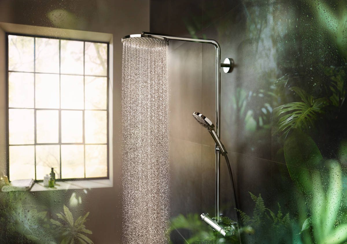 Hansgrohe Raindance S PowderRain zestaw prysznicowy ścienny termostatyczny z deszczownicą chrom 27633000