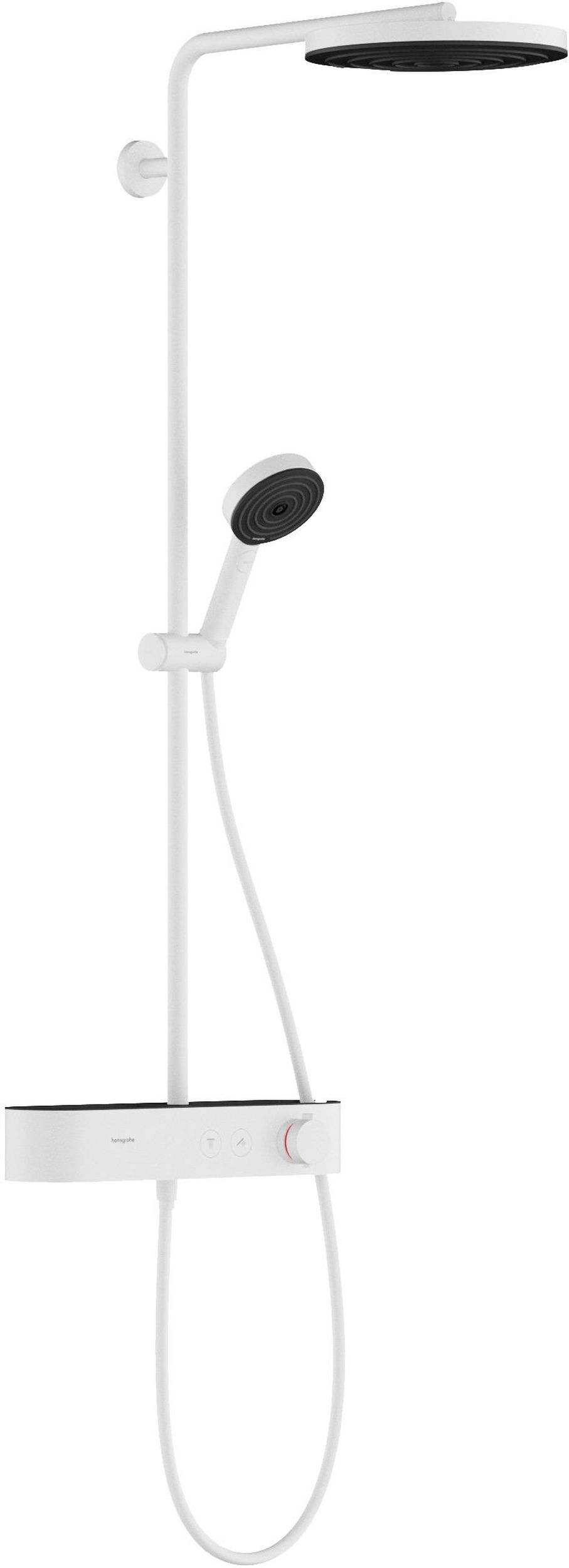 Hansgrohe Pulsify S ShowerTablet Select zestaw prysznicowy ścienny termostatyczny z deszczownicą biały mat 24220700