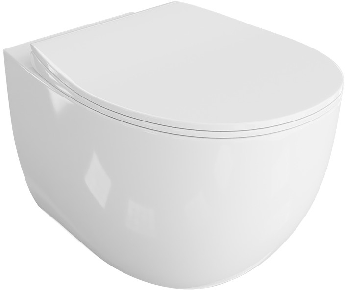 LaVita Mondo miska WC z deską wolnoopadającą wisząca bez kołnierza biały połysk 5900378335443