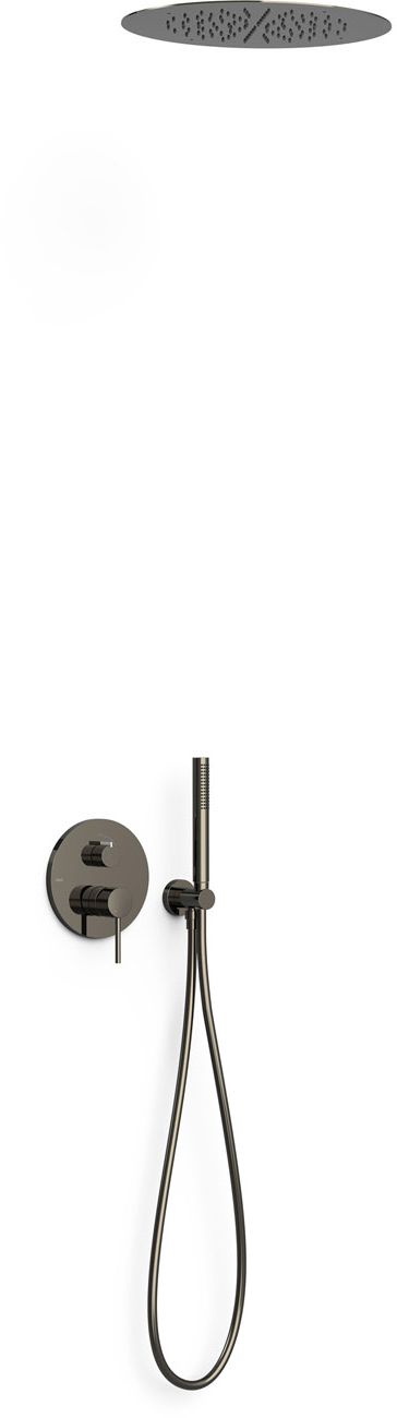 Tres Study Exclusive zestaw prysznicowy podtynkowy z deszczownicą czarny metalizowany 26228005KM