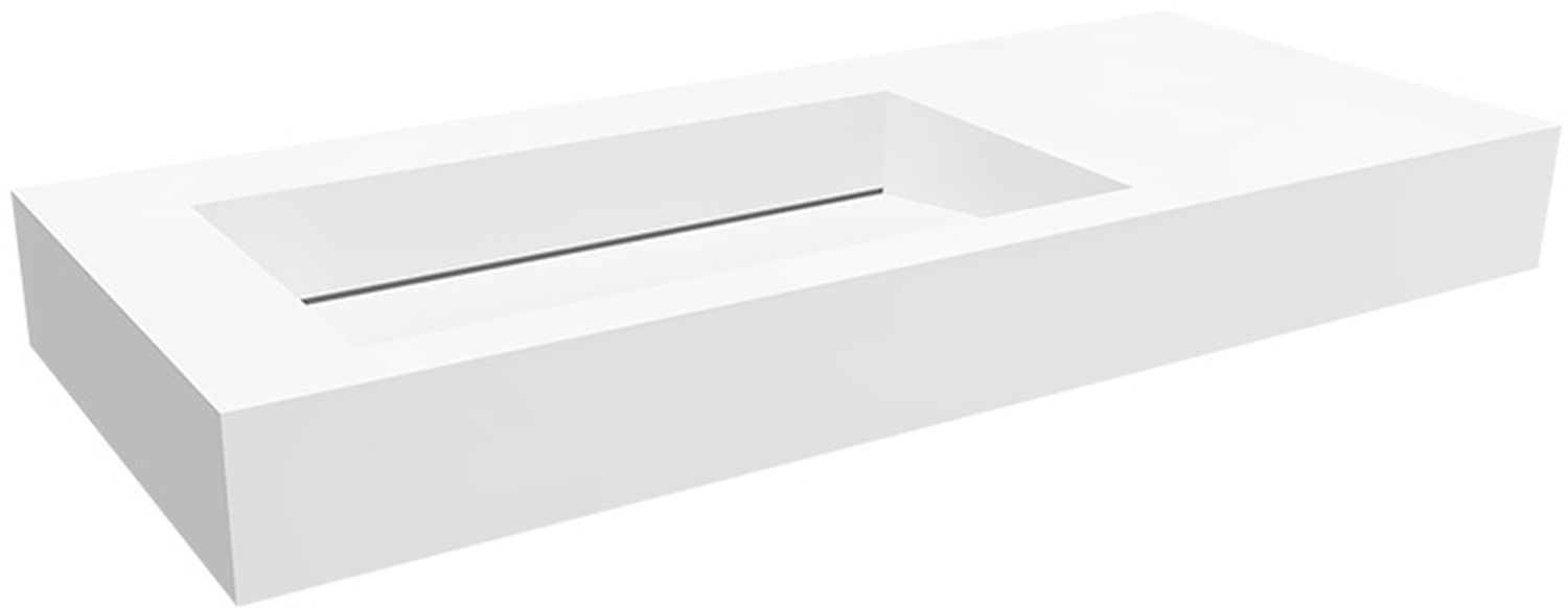 Cristalstone Linea Ideal umywalka 110x45 cm ścienna prostokątna biały U1100-MBLOLC/BO