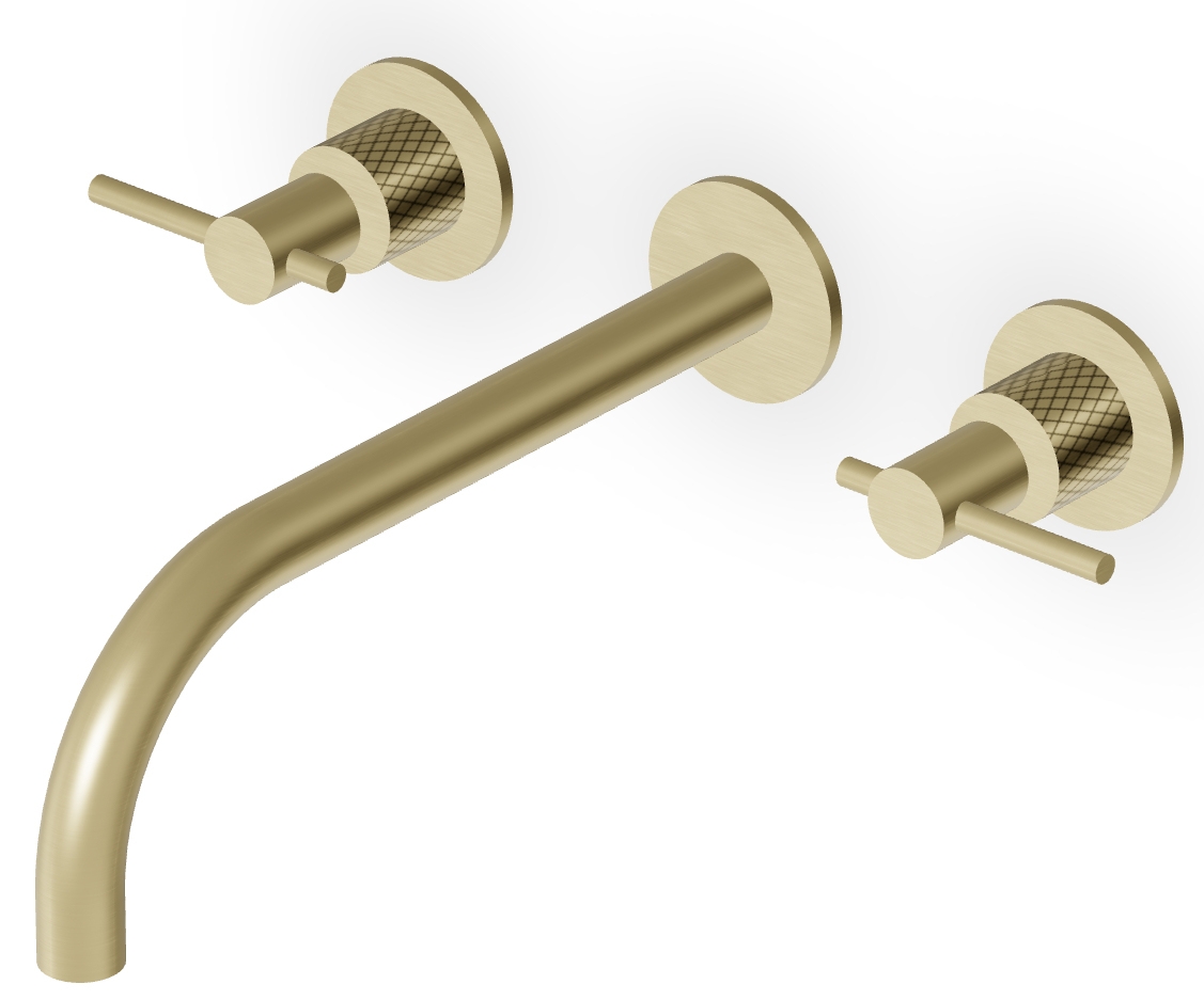 Zucchetti Helm bateria umywalkowa podtynkowa brytyjskie złoto szczotkowane/radełkowanie ukośne ZHL761.XP31G3