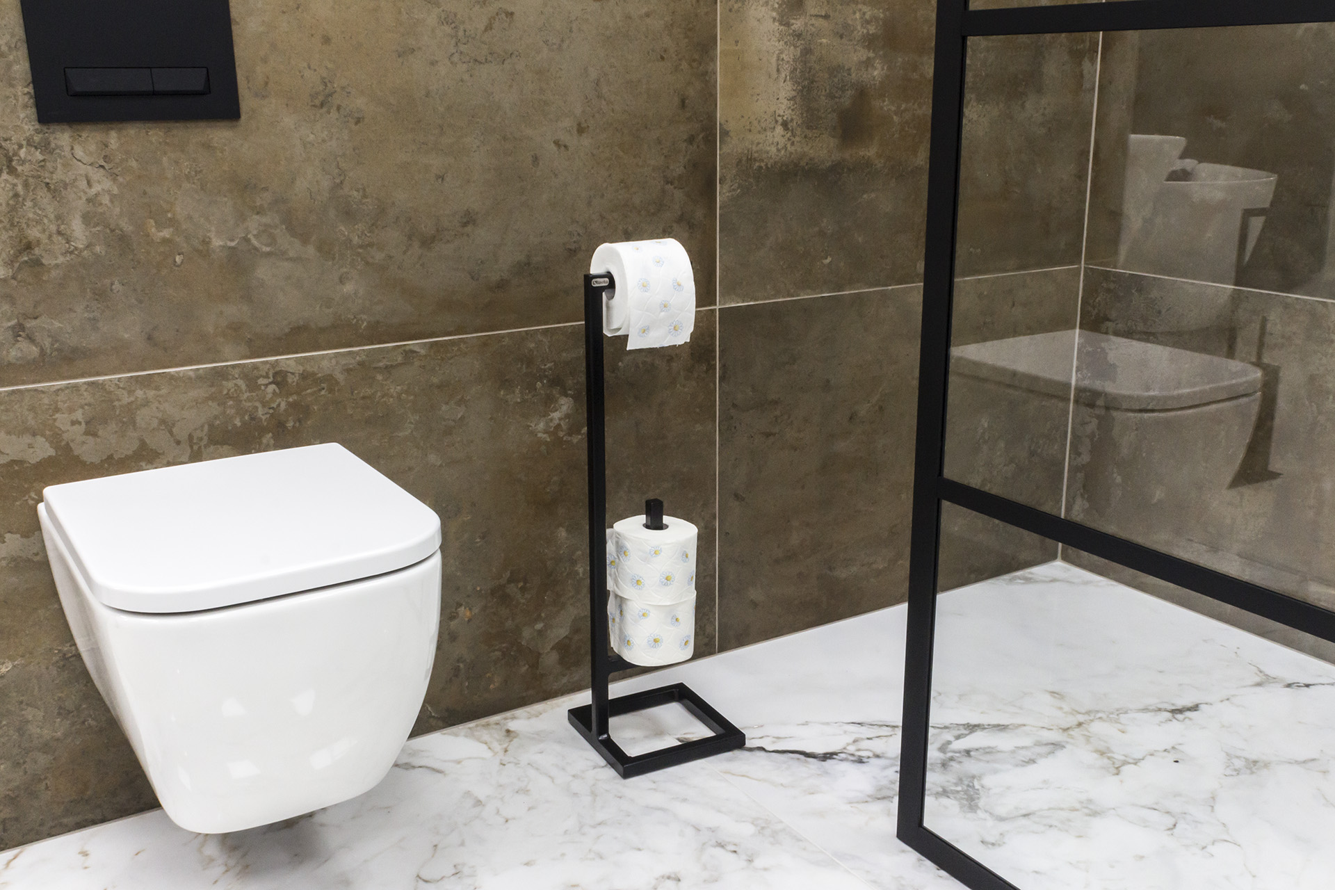 LaVita Panay stojak na papier toaletowy czarny mat