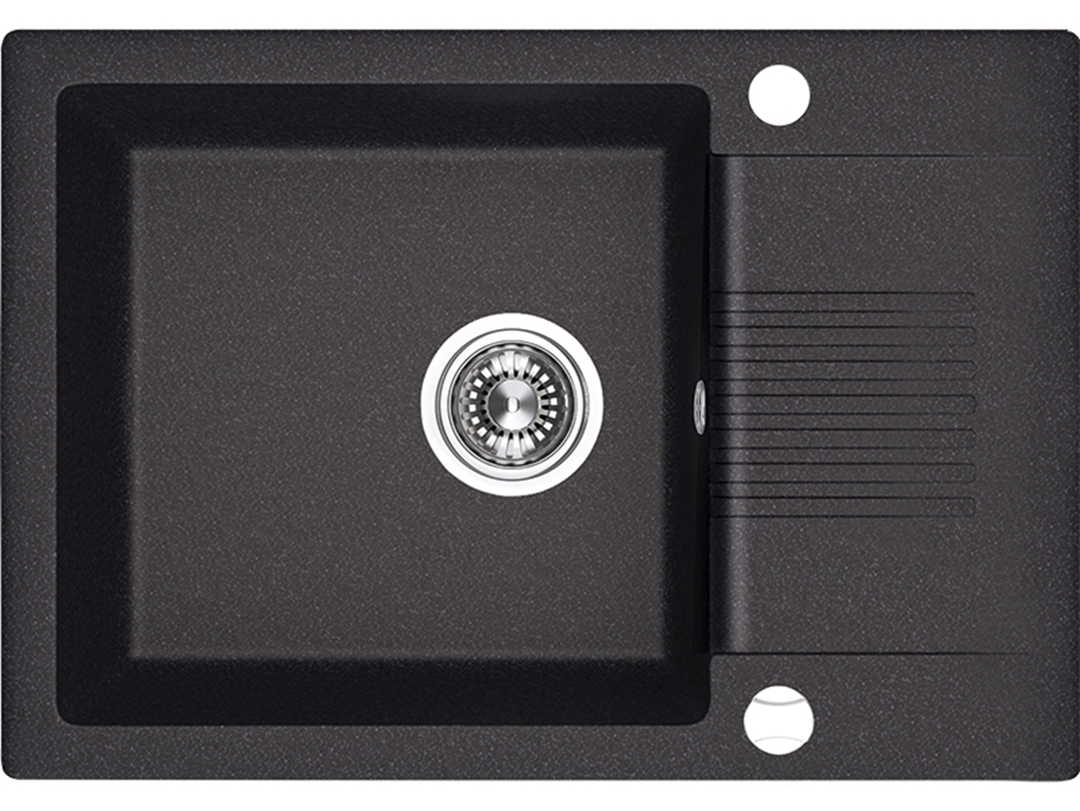 Laveo Celia zlewozmywak granitowy 65x44 cm czarny SBC713T