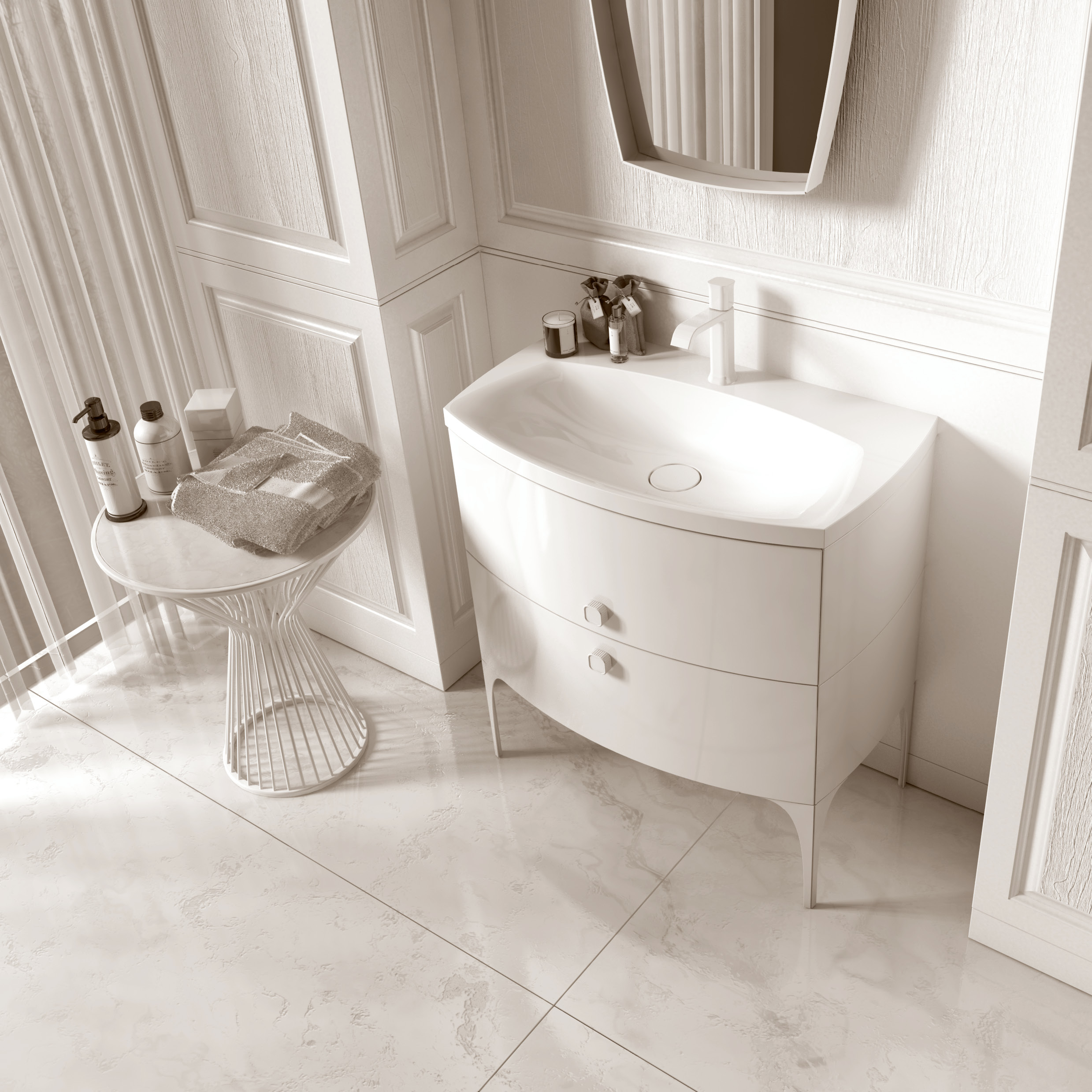 Oristo Louis szafka 61,6x47,7x55,4 cm podumywalkowa wisząca biała OR50-SD2S-62-1