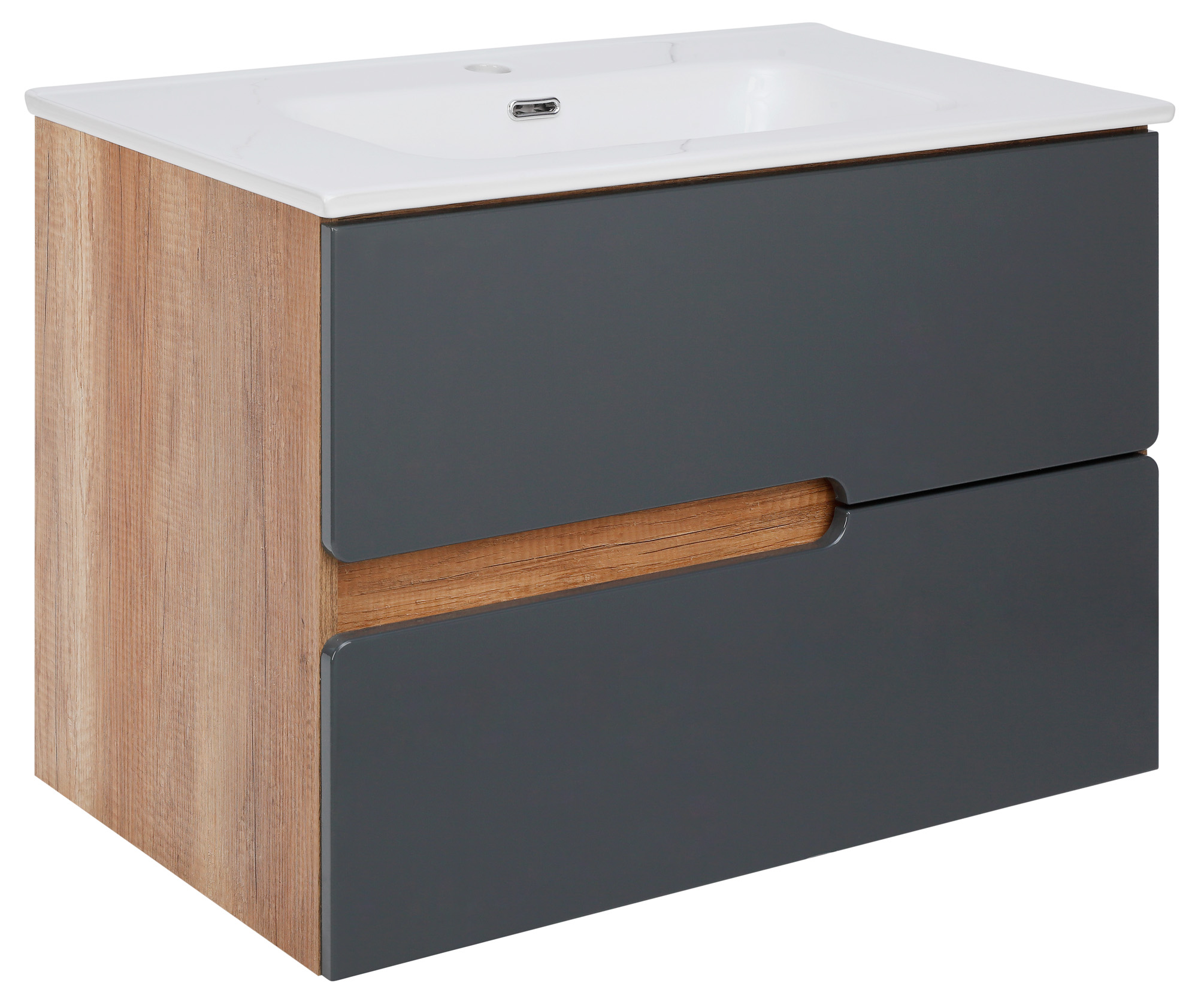 Astor Spectra Country szafka 80 cm wisząca podumywalkowa antracyt/dąb country AM-SEU-800-Y0 - Wysyłka w 24h