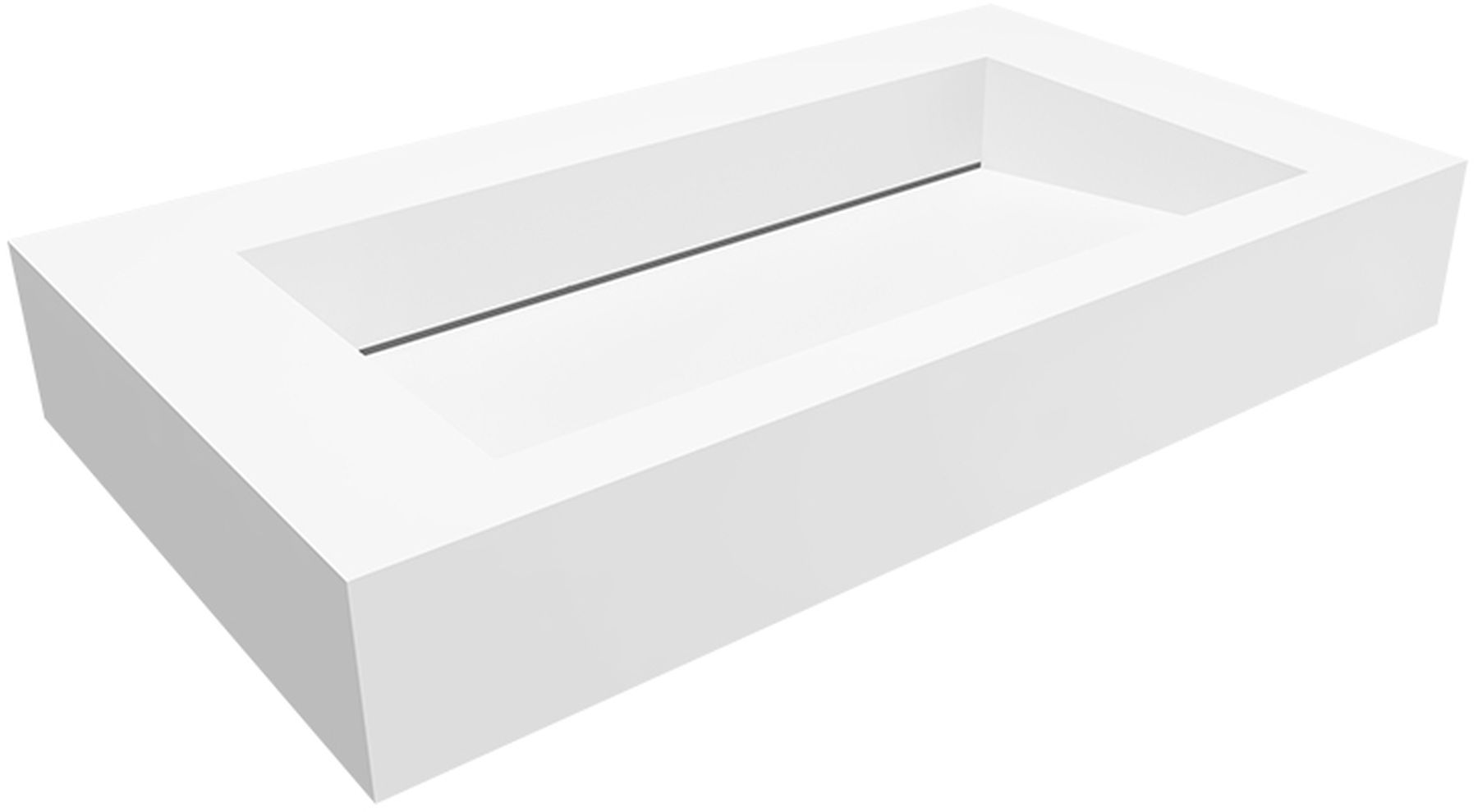 Cristalstone Linea Ideal umywalka 80x45 cm prostokątna ścienna biała U800-MCOLC/BO