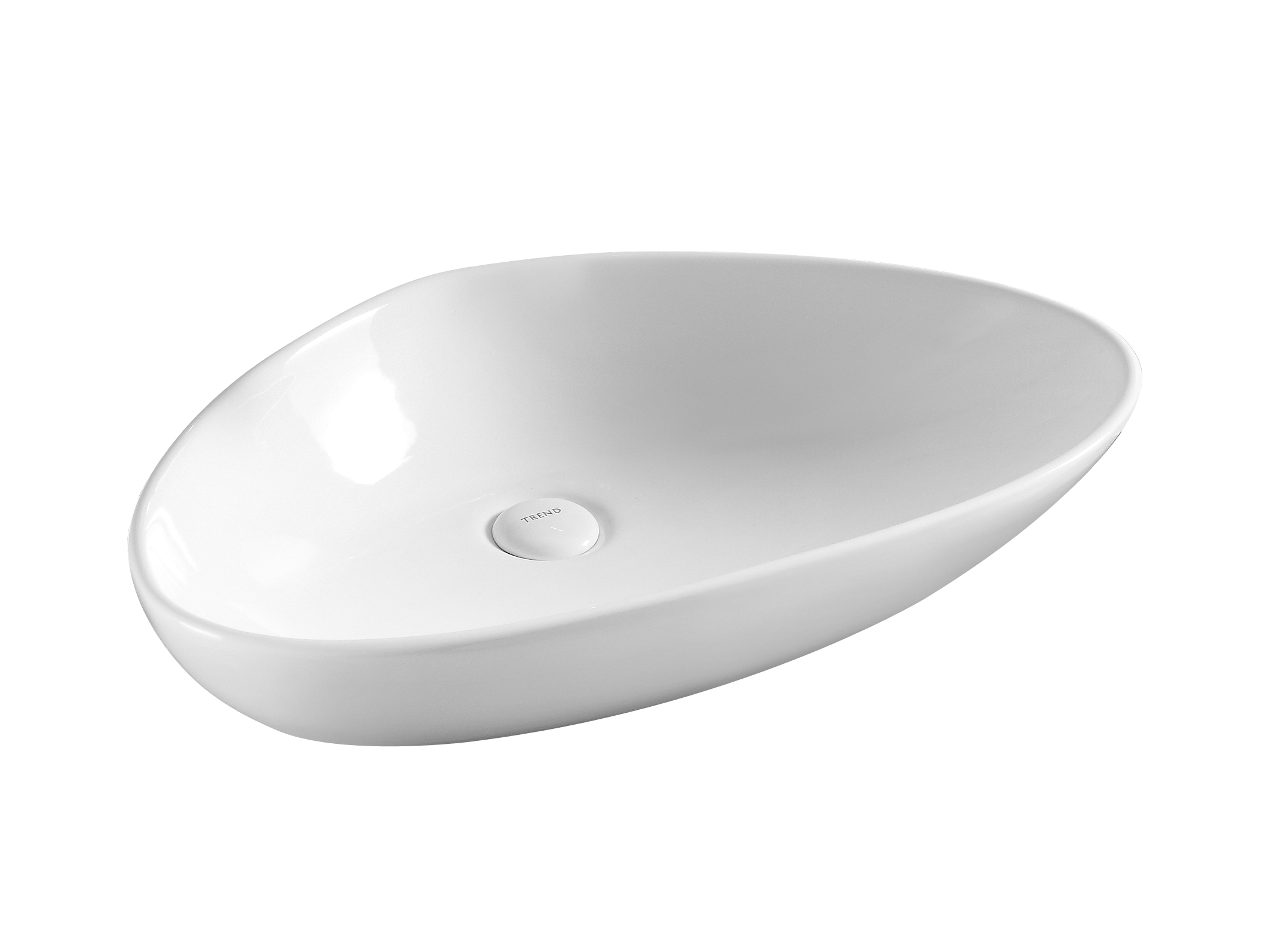 Uptrend Diana umywalka 58,5x38,5 cm nablatowa asymetryczna biały połysk TR4925
