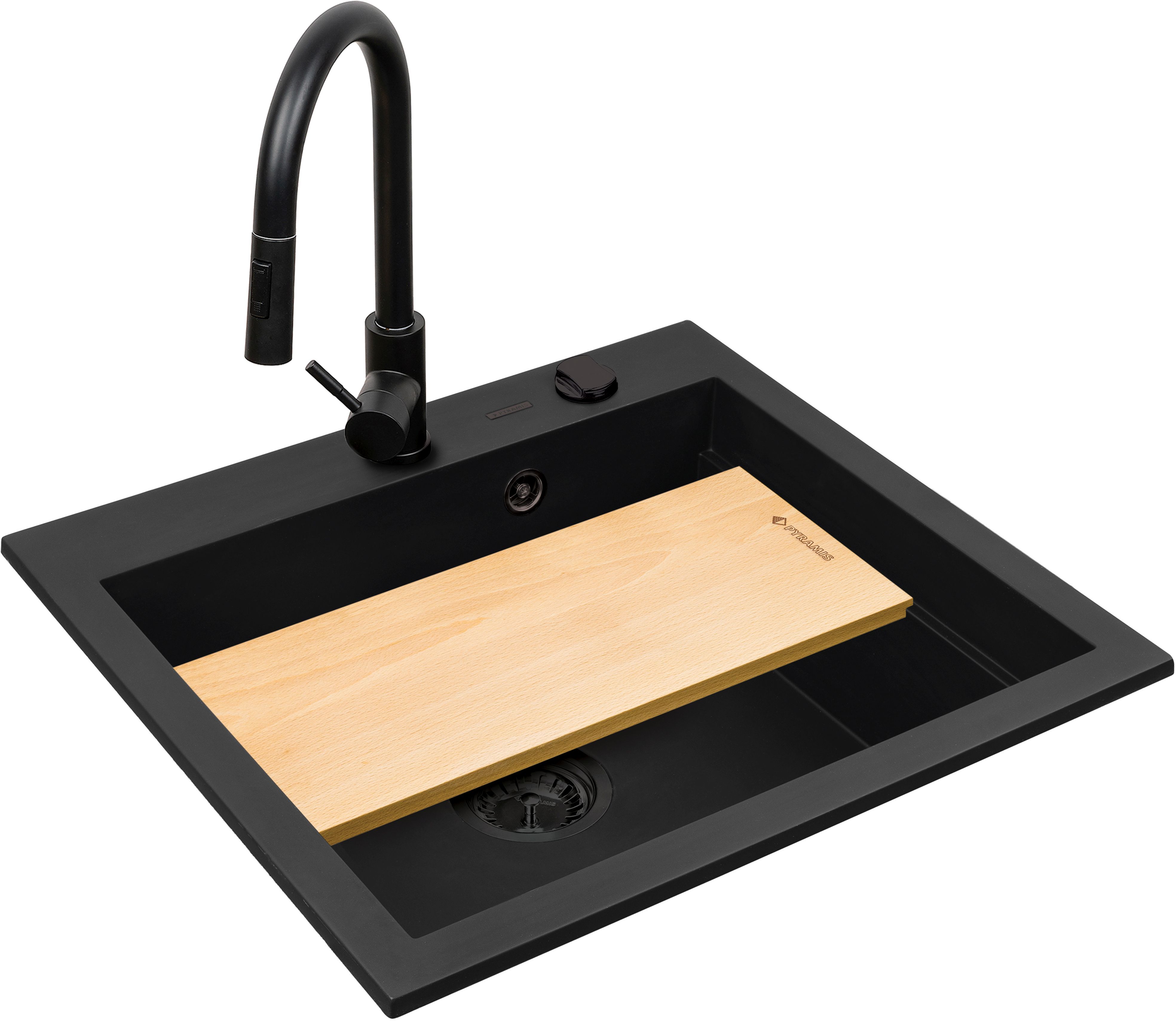 Pyramis Siros zlewozmywak z baterią czarny 070169002BE