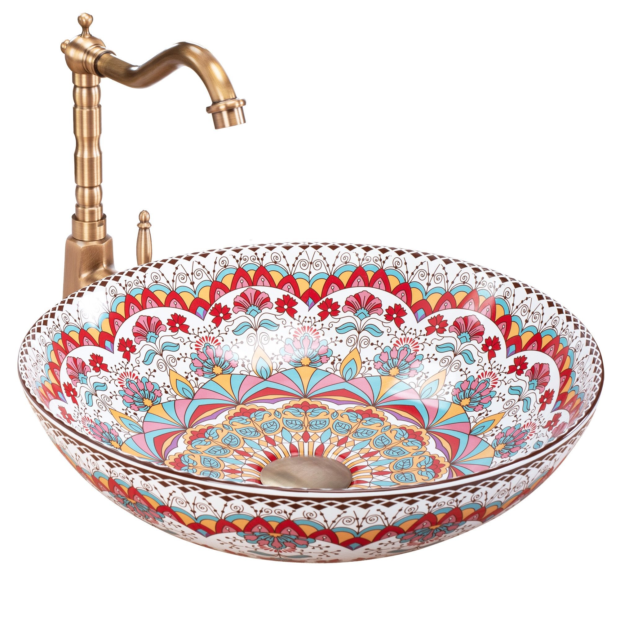 Rea Peru umywalka 42x42 cm okrągła nablatowa REA-U6031