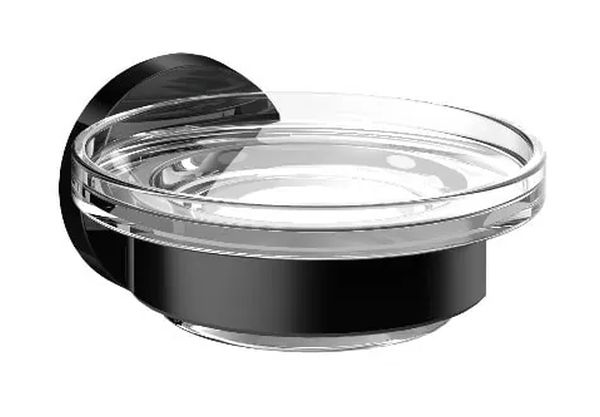 Emco Round mydelniczka czarny/szkło przezroczyste 433013300