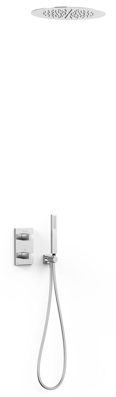 Tres Therm-Box zestaw prysznicowy podtynkowy termostatyczny z deszczownicą chrom 21125006