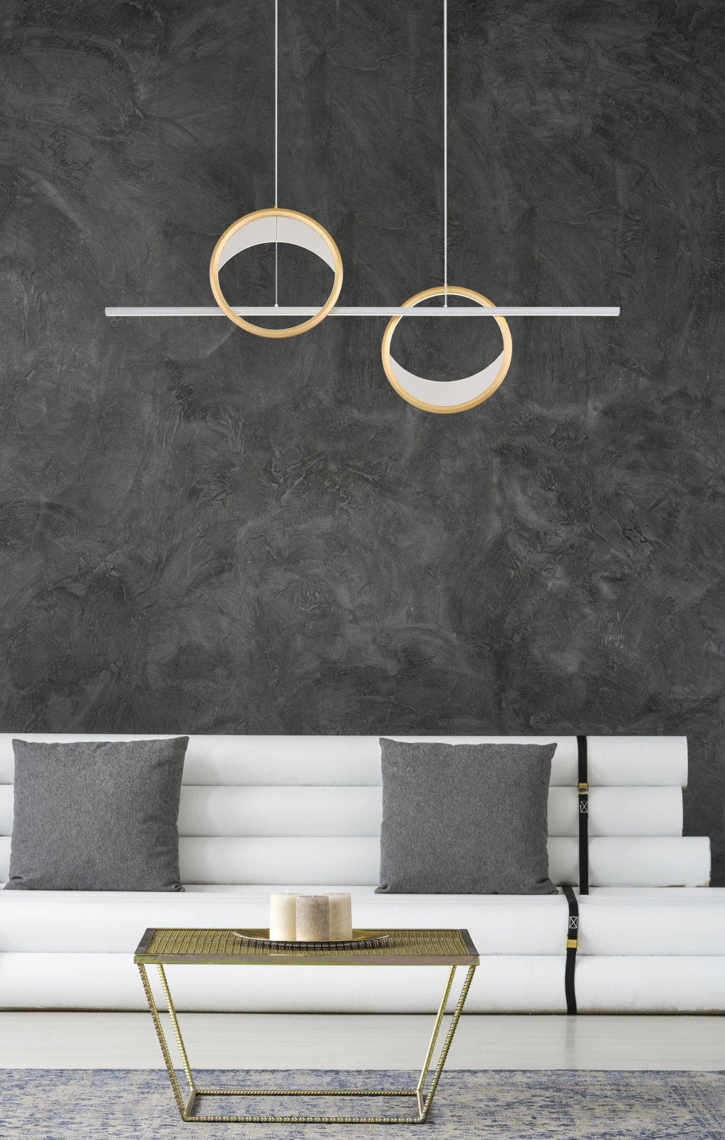 Globo Lighting Umbra lampa wisząca 1x40 W biała-złota-srebrna 67333-40H