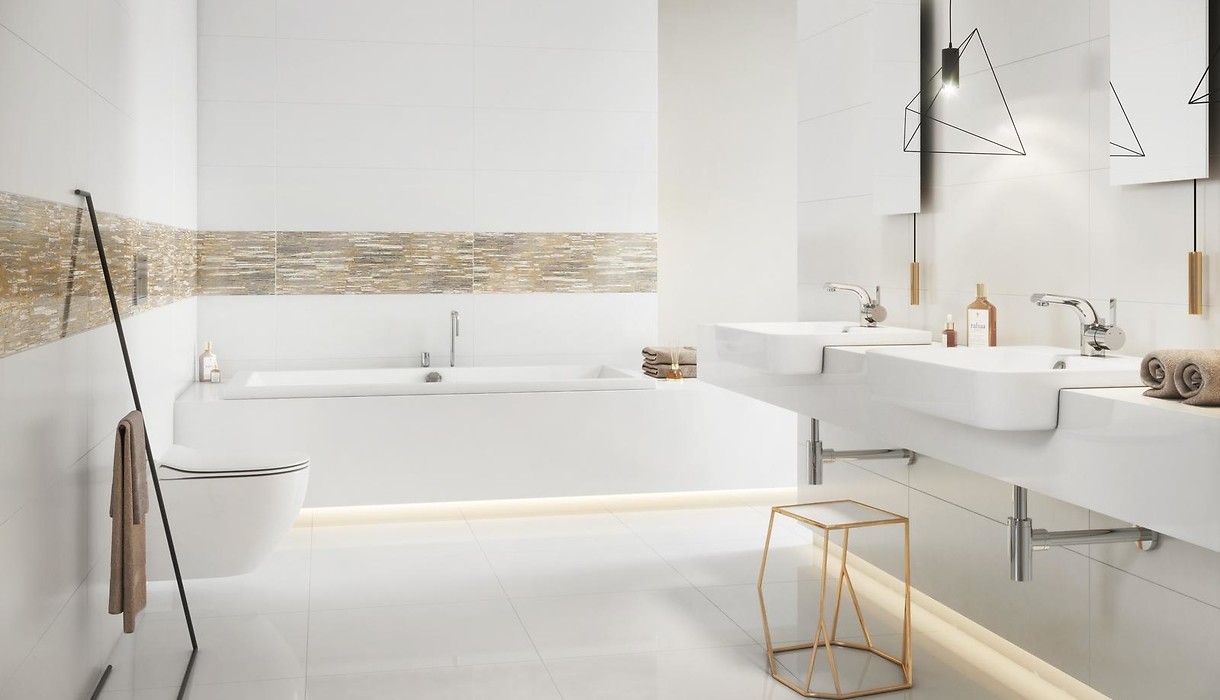 Opoczno Magnifique Inserto Stripes dekor ścienny 29x89 cm mix kolorów brązowy połysk