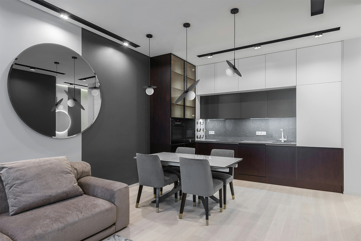 Kaja Sante lampa wisząca 1x10 W biała-czarna K-5372