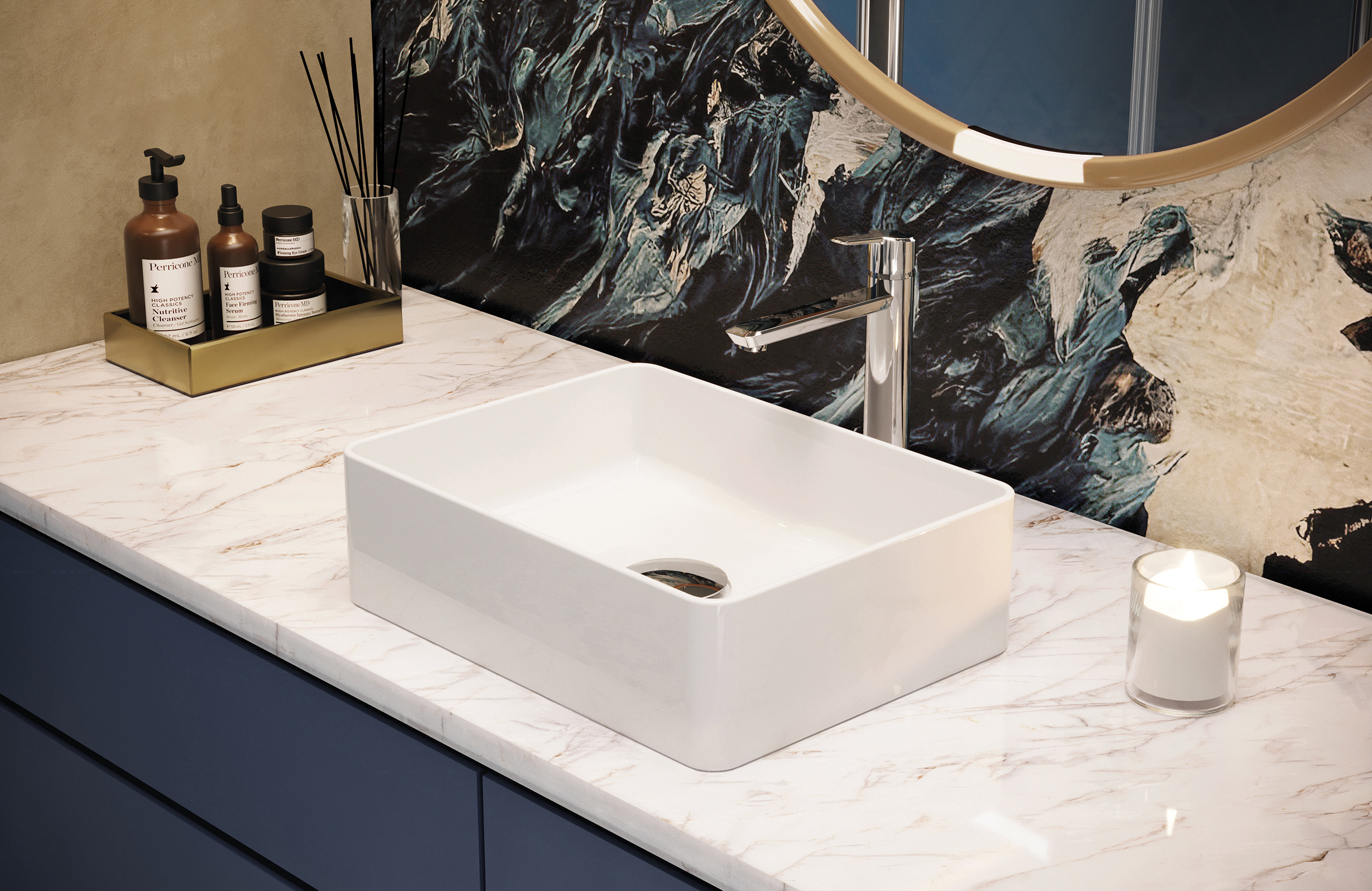 Deante Arnika bateria umywalkowa stojąca chrom BQA_020N