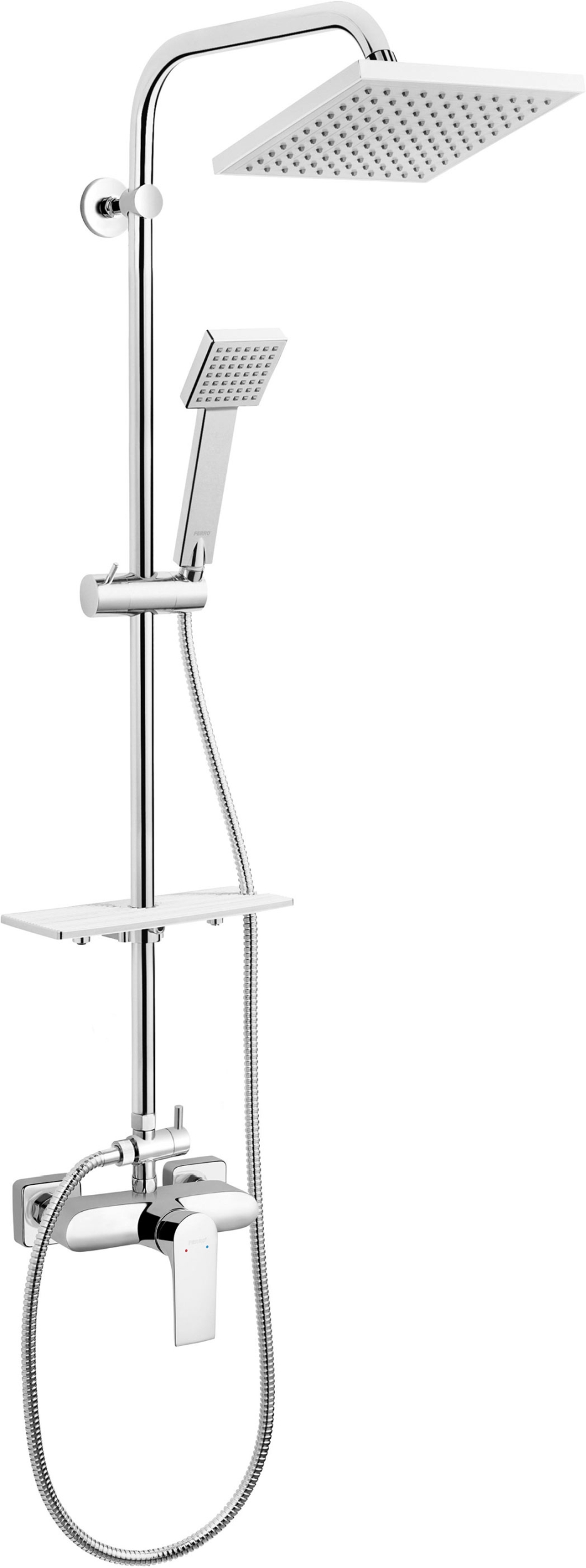 Ferro Algeo Square zestaw prysznicowy z deszczownicą chrom NP74-BAQ7U - Wysyłka w 24h
