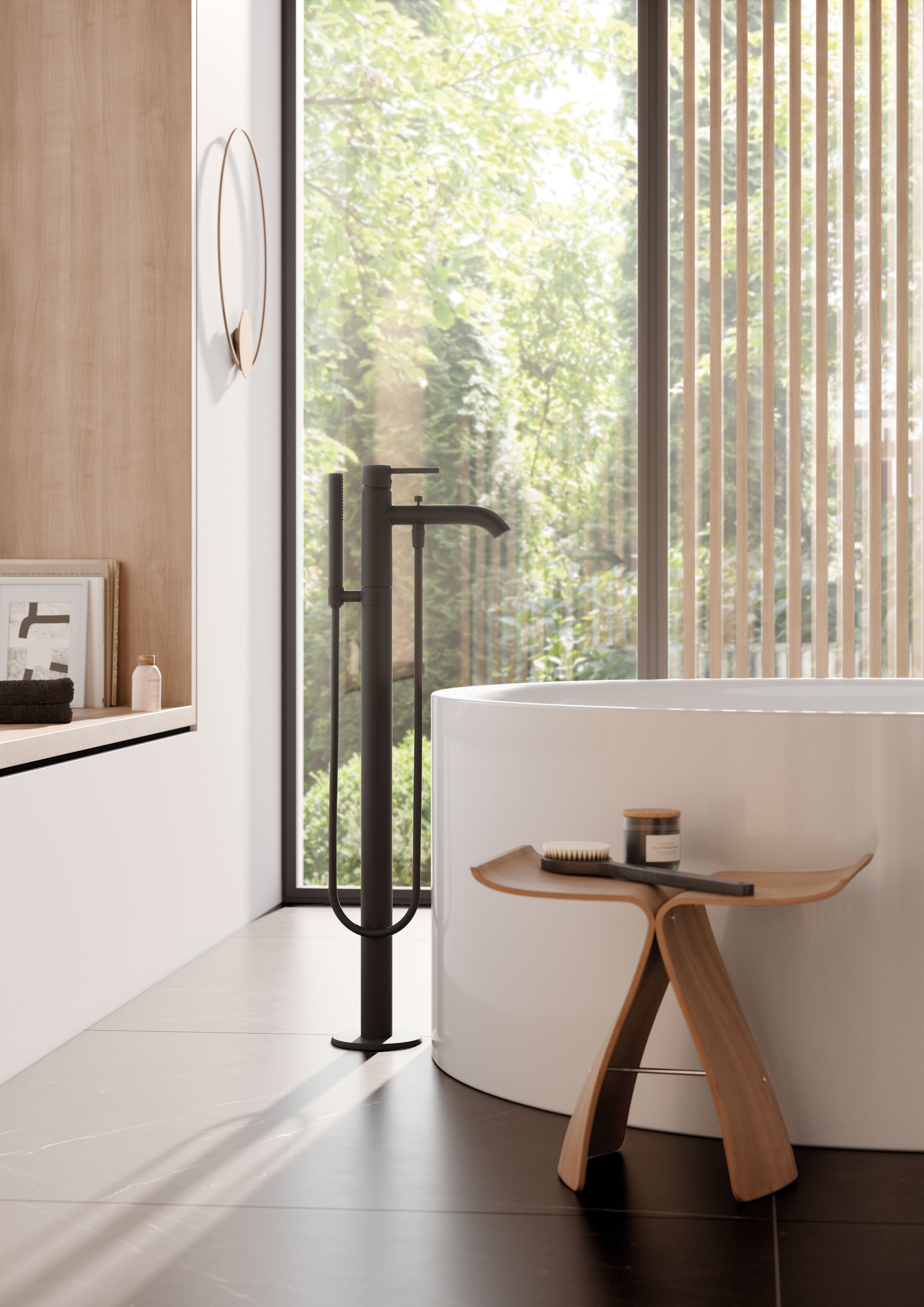 Kludi Bozz bateria wannowo-prysznicowa wolnostojąca czarna 385903976 - Wysyłka w 24h