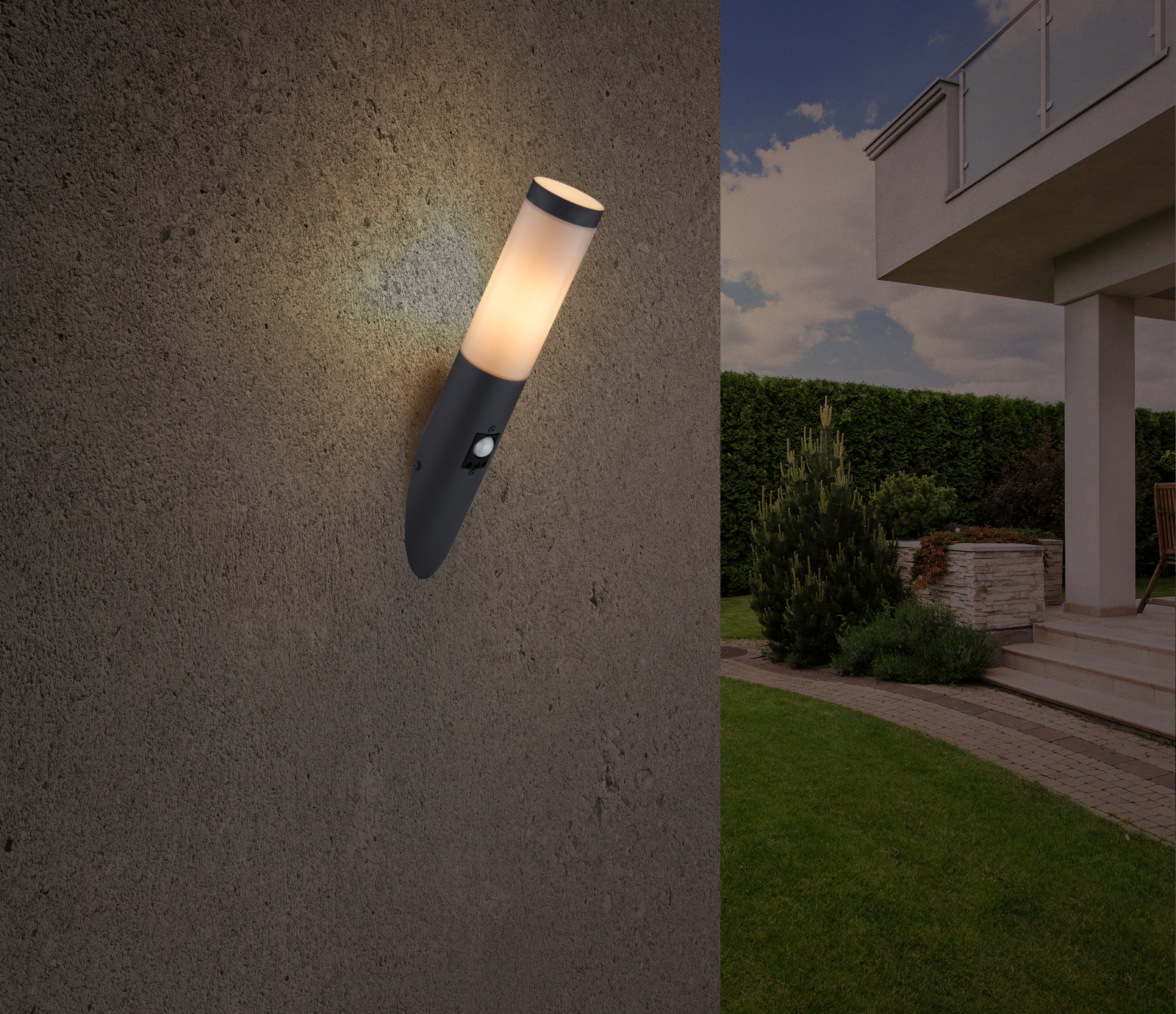 Globo Lighting Boston kinkiet zewnętrzny 1x30W antracyt/opal 3157AS