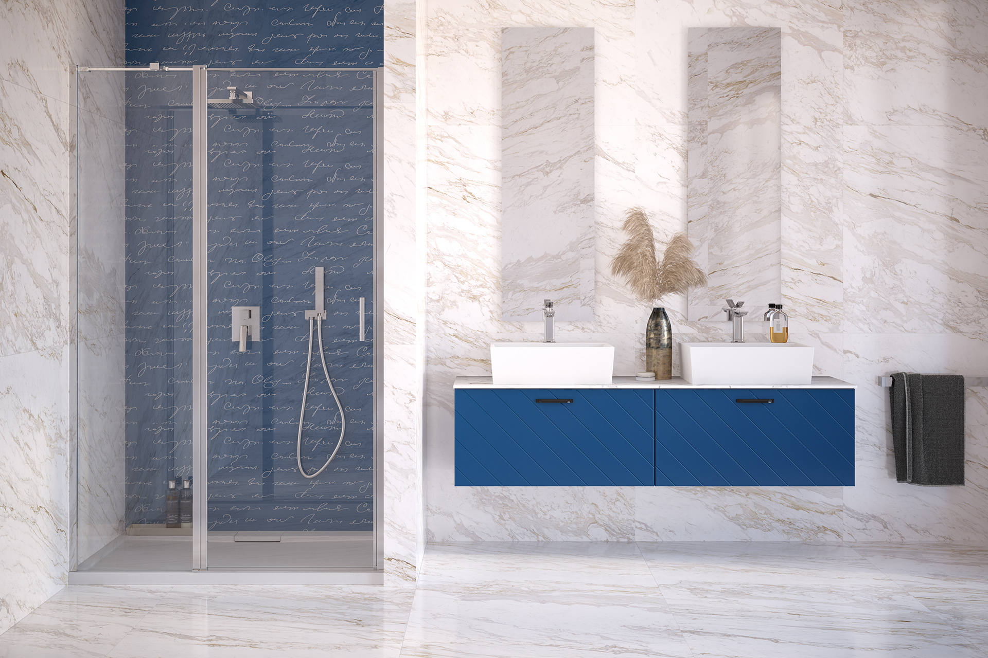 Besco Exo-C drzwi prysznicowe 120 cm uchylne chrom połysk/szkło przezroczyste EC-120-190C