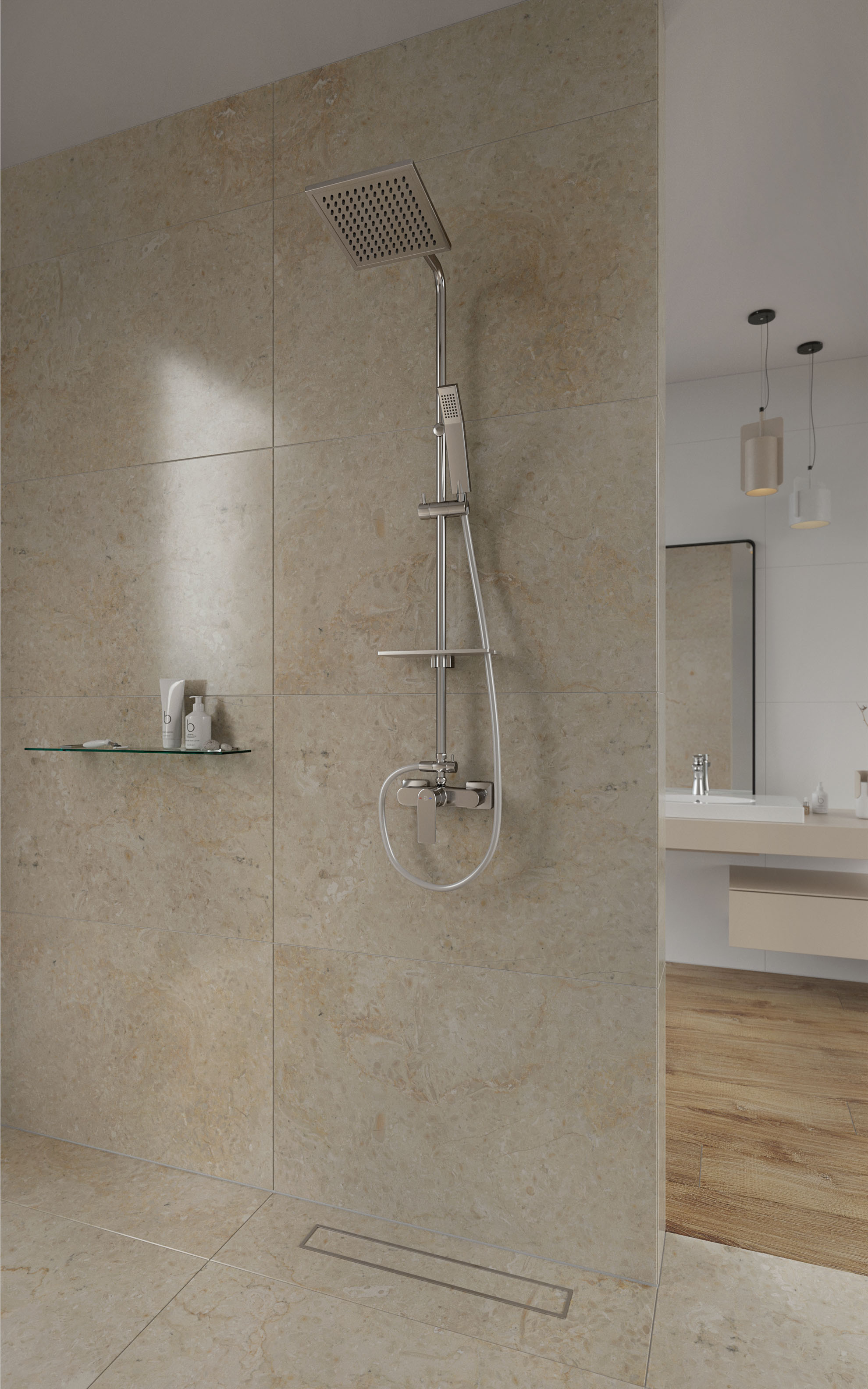 FDesign Kelly pólka szklana 60 cm chrom FD6-KEL-17-11