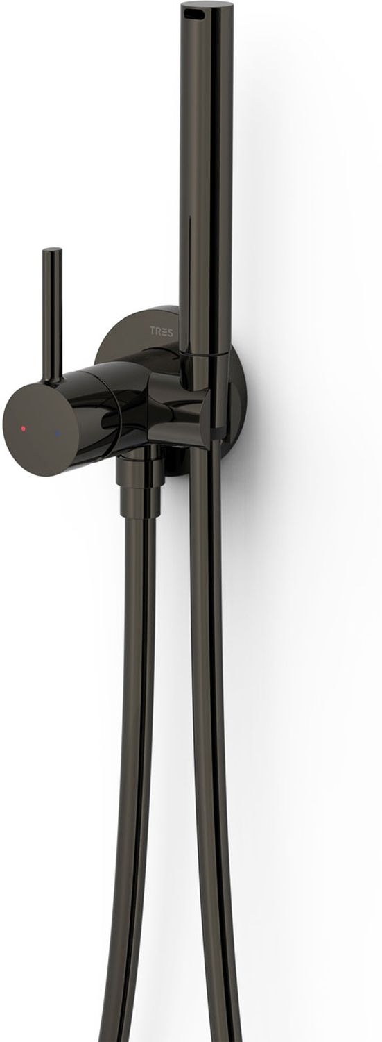 Tres Study Exclusive bateria bidetowa podtynkowa czarny metalizowany 134123KM