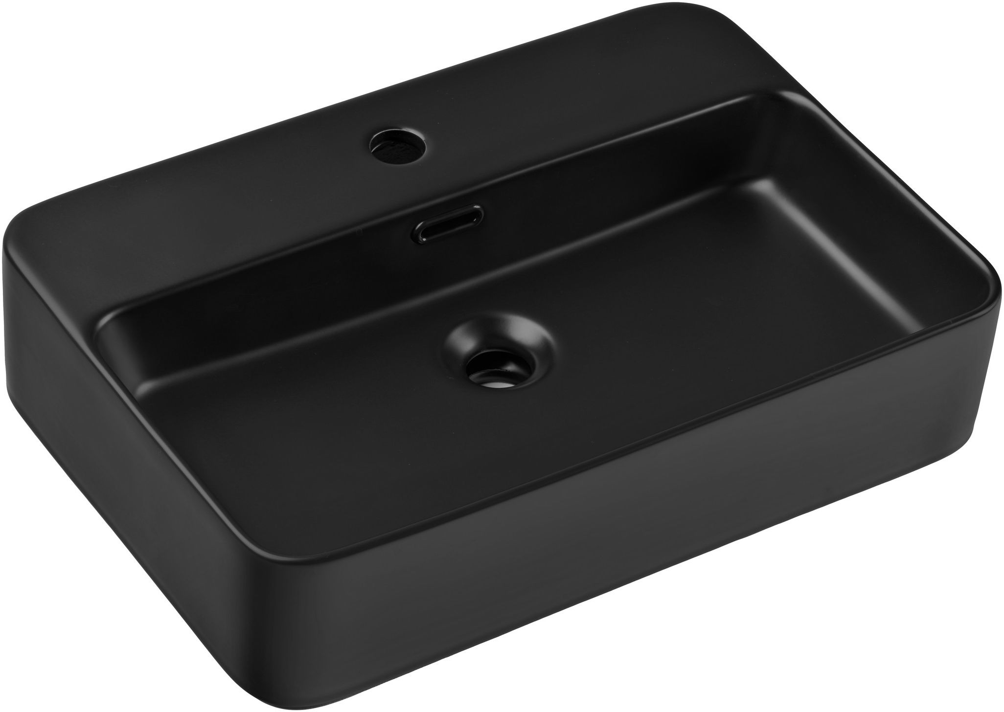 Comad Trust 2 umywalka 55x38 cm prostokątna nablatowa czarna TRUST 2 BLACK ( E-6282 )