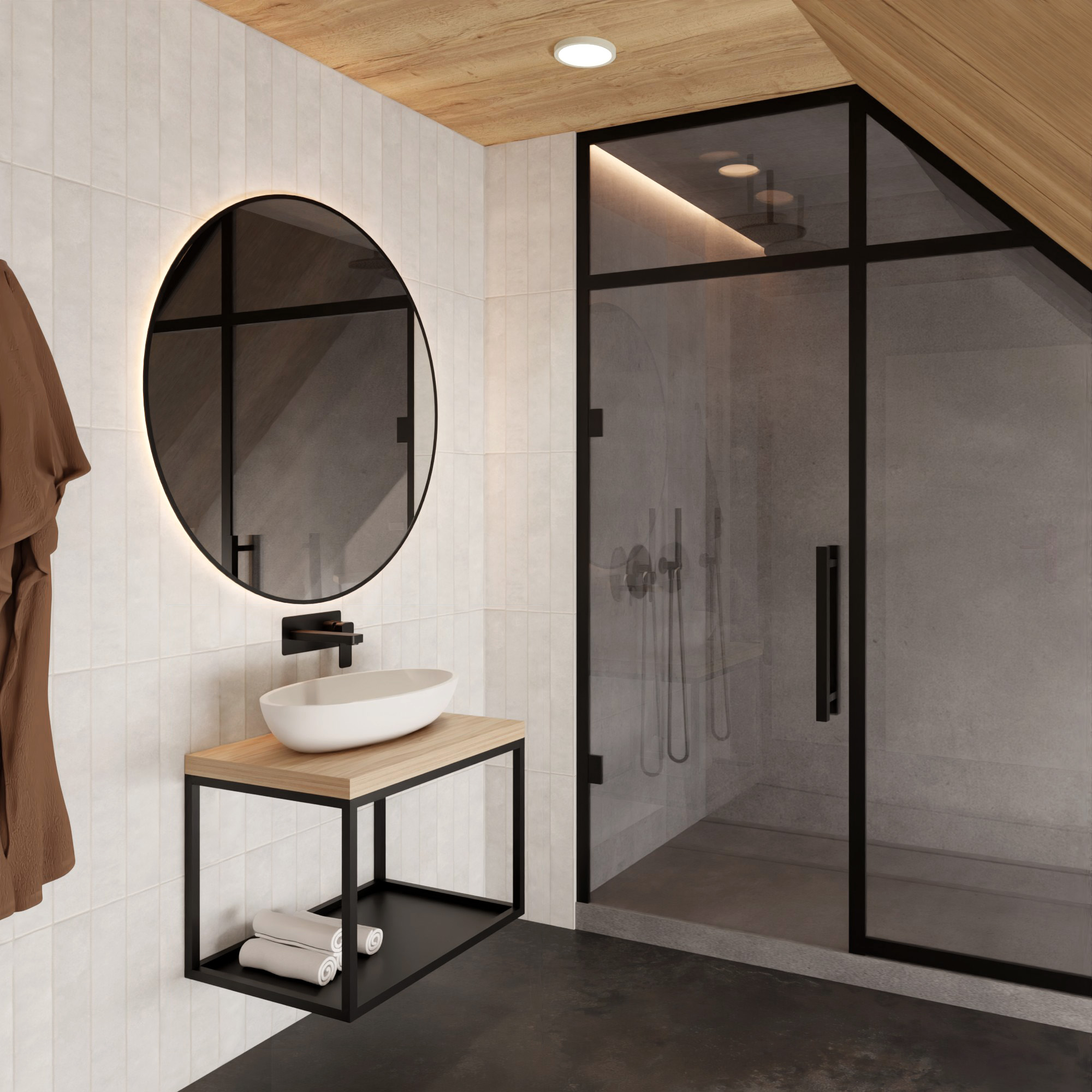 Baltica Design Hege konsola podumywalkowa 75x35x45 cm czarna