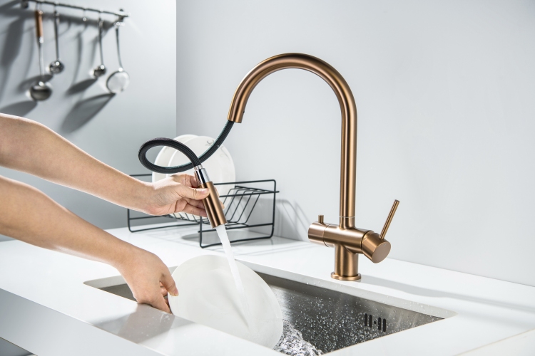 Blue Water Cyrus bateria kuchenna stojąca miedź