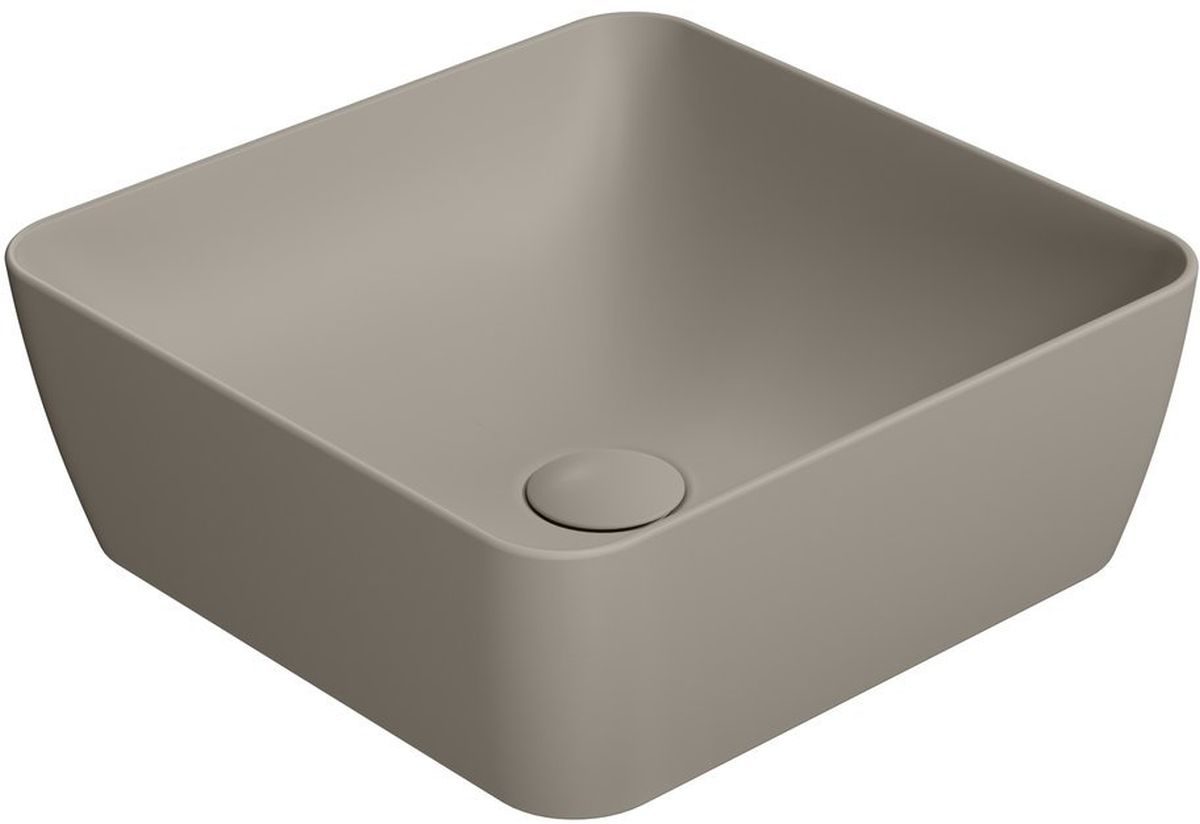 GSI Sand umywalka 38 cm nablatowa kwadratowa tortora mat 903805