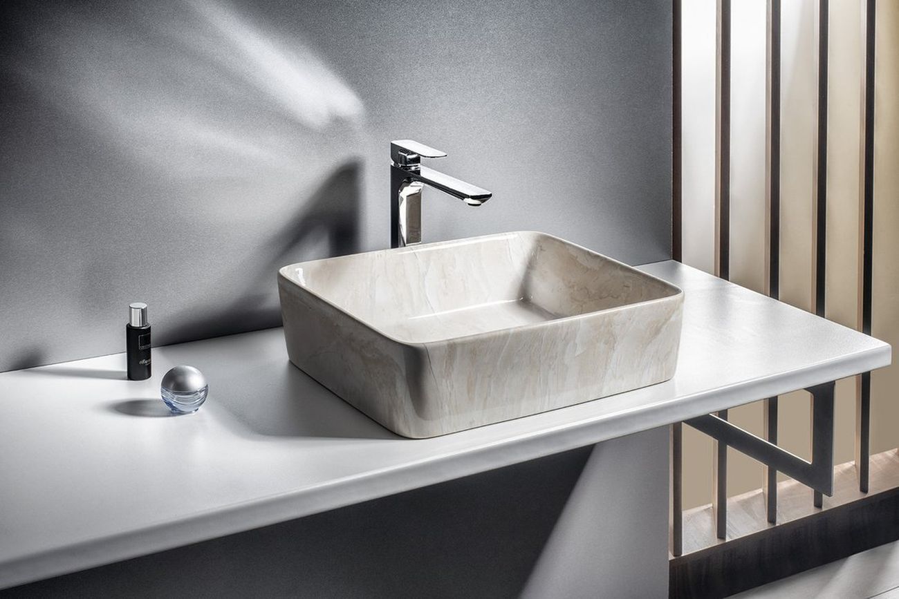 Sapho Dalma umywalka 48x38 cm nablatowa prostokątna marfil MM527