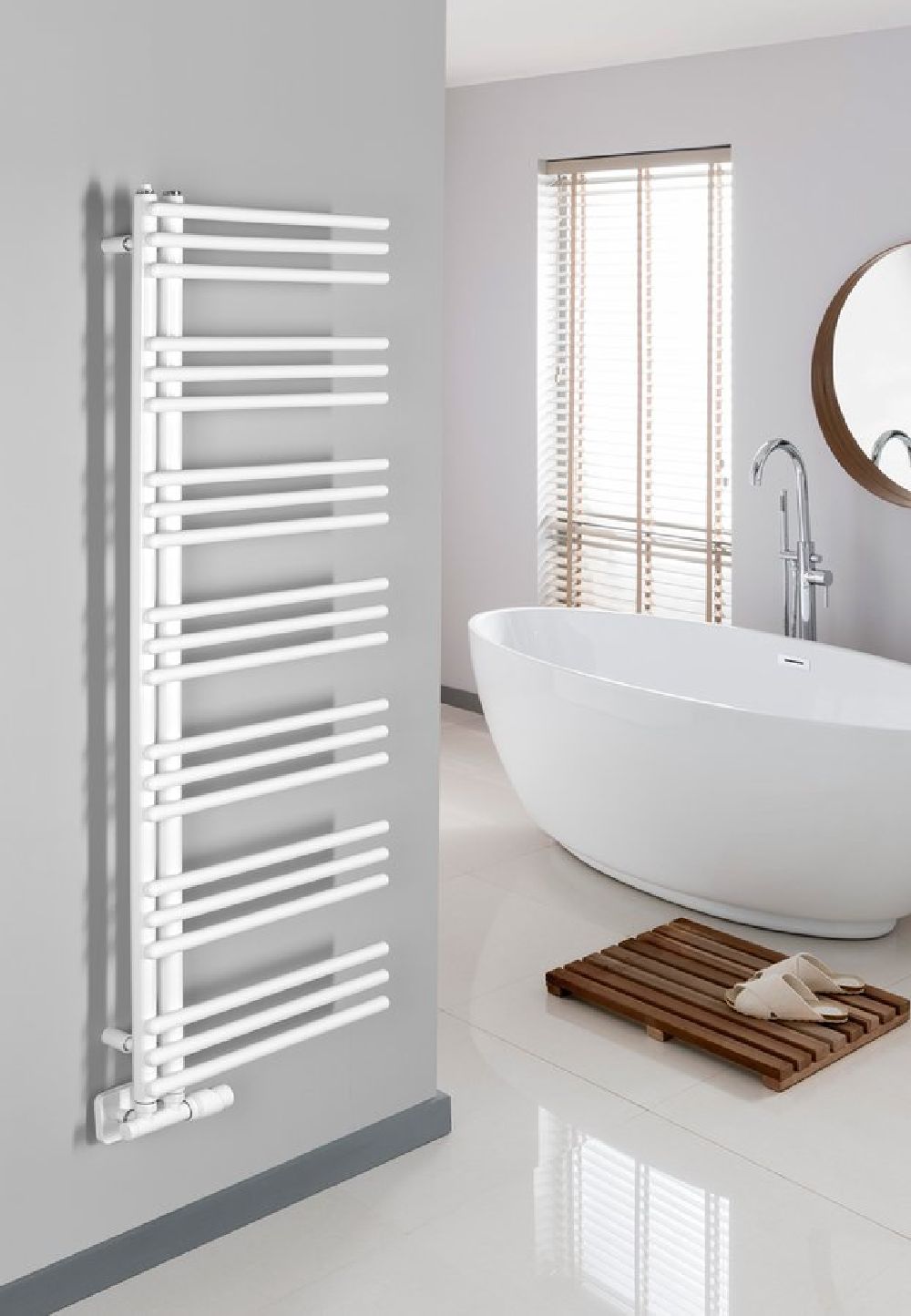 Aqualine Poseidon grzejnik łazienkowy drabinkowy 134x55 cm biały PS513