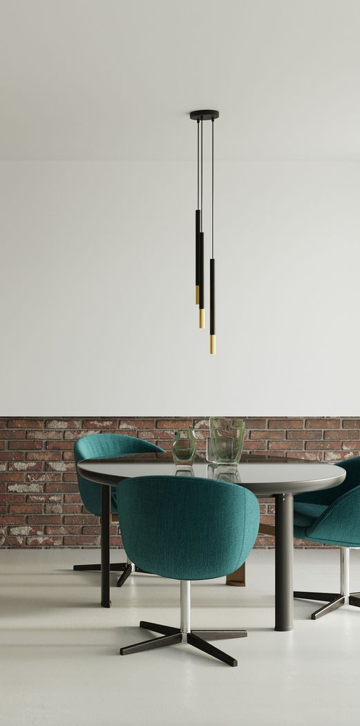 Sollux Lighting Mozaica lampa wisząca 3x40W czarna/złota SL.0893