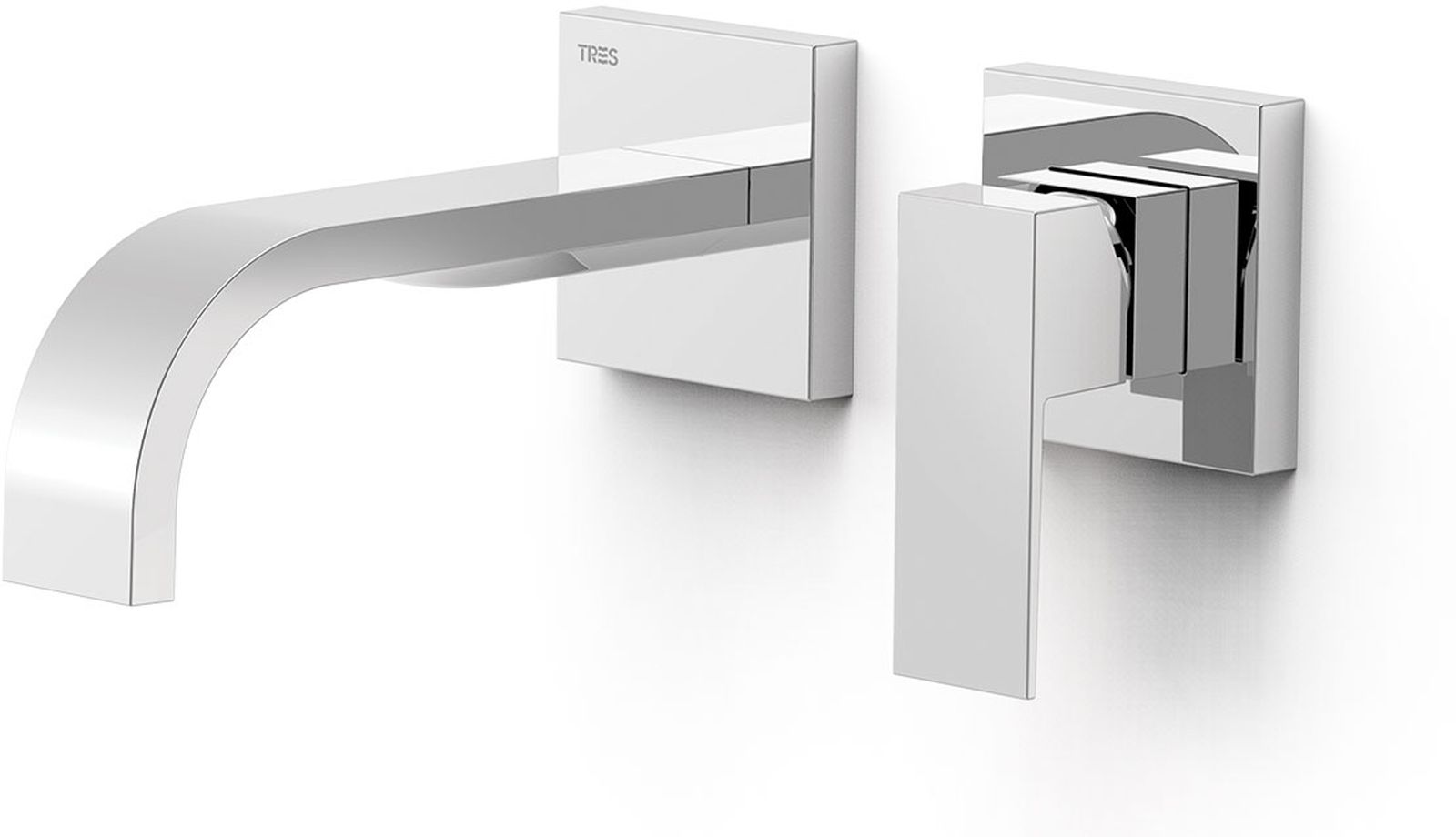Tres Cuadro-Tres bateria umywalkowa podtynkowa chrom 00630021