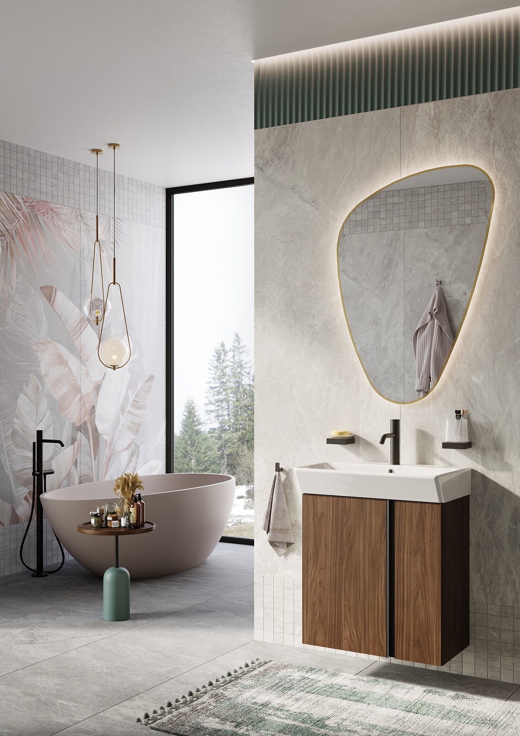 Elita Sharon lustro 65x100 cm z oświetleniem złoty RE060654015570