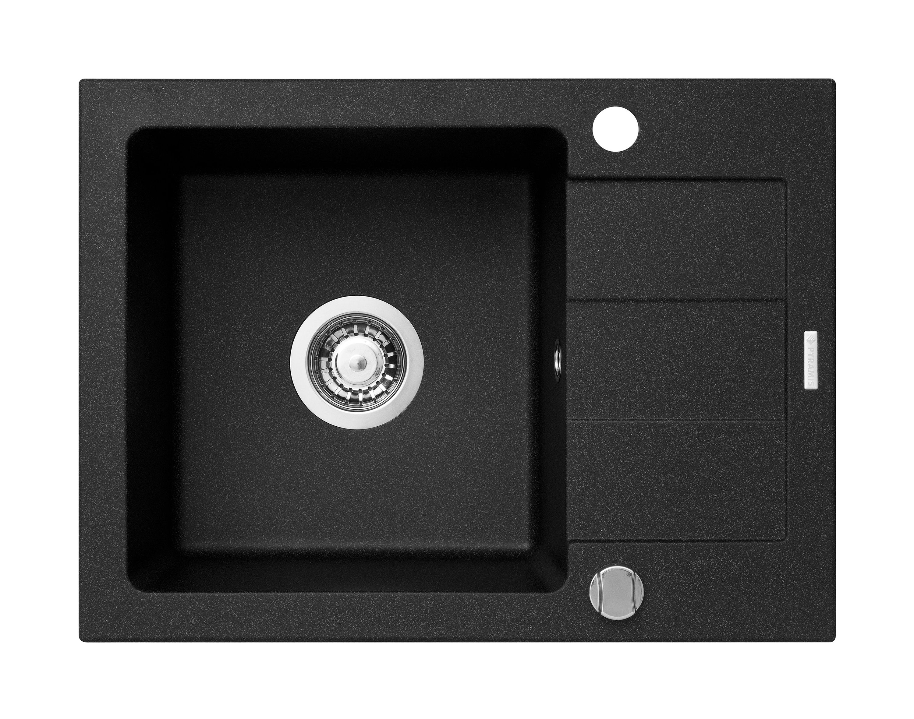 Pyramis Sparta zlewozmywak 59x44 cm Pyragranit czarny 070073701