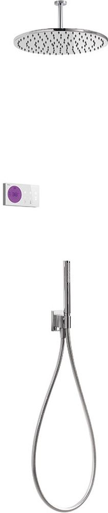 Tres Shower Technology zestaw prysznicowy podtynkowy termostatyczny z deszczownicą chrom/biały 092.865.67