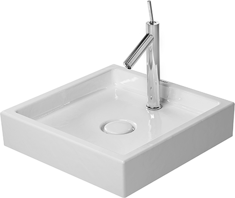 Duravit Starck 1 umywalka 47 cm nablatowa kwadratowa WonderGliss biała 03874700271