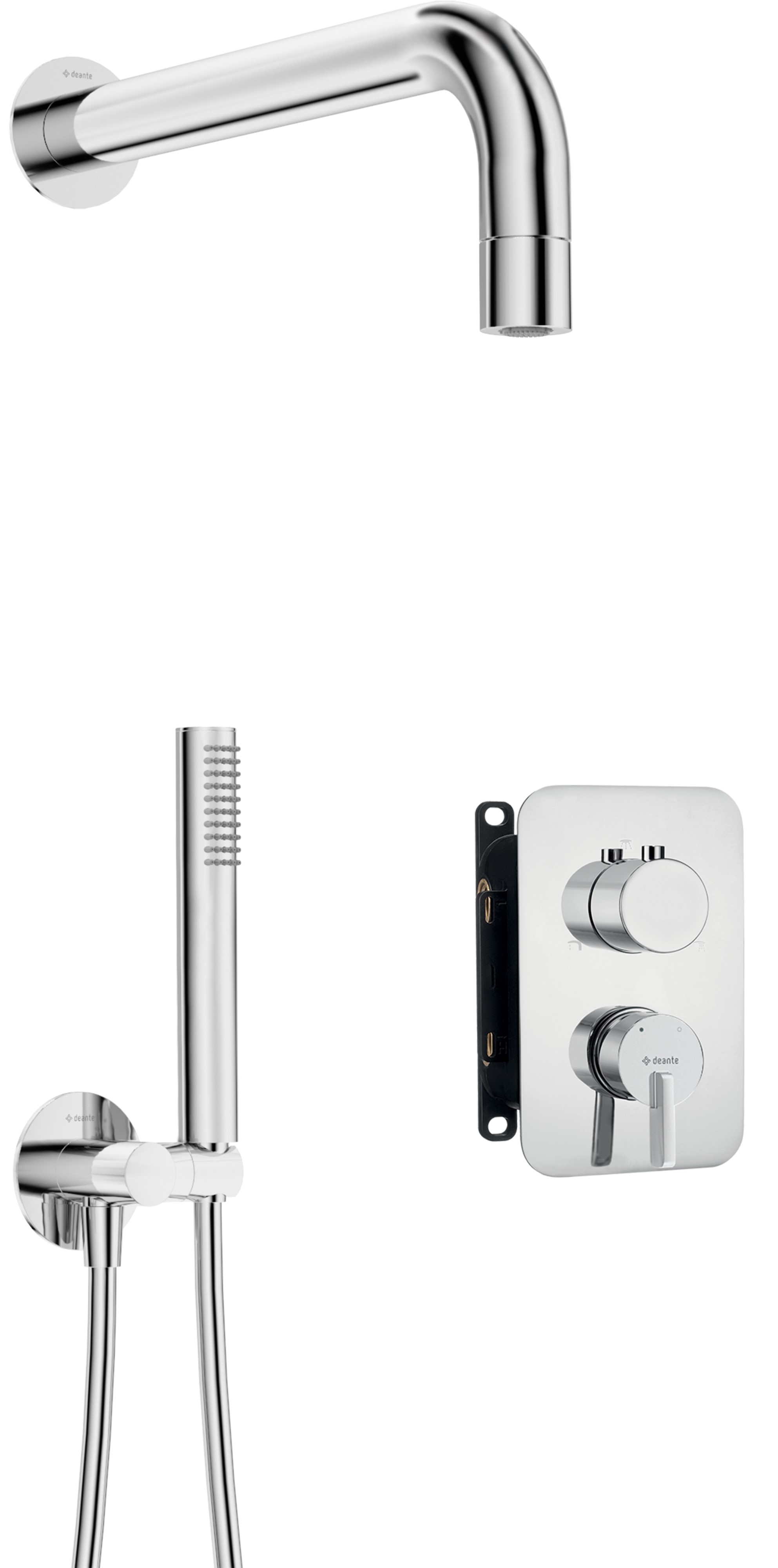 Deante Silia zestaw wannowo-prysznicowy podtynkowy z deszczownicą chrom BXYZ0QSM - Wysyłka w 24h
