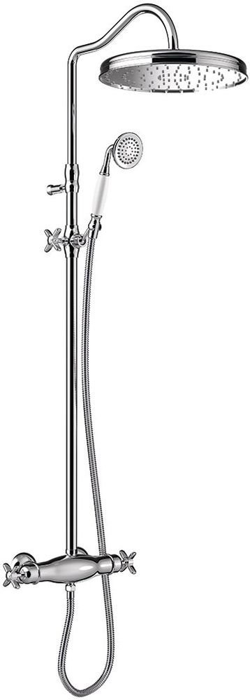 Tres Monoclasic zestaw prysznicowy ścienny termostatyczny z deszczownicą chrom 242.195.02