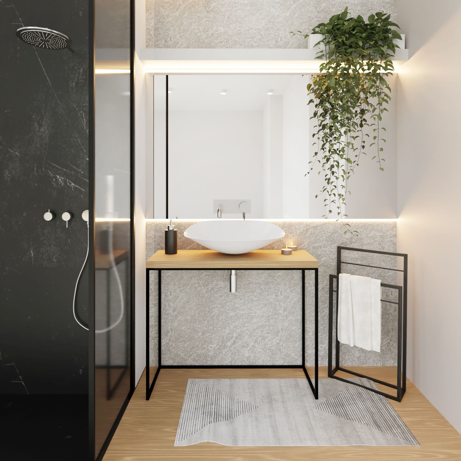 Baltica Design Andrea konsola podumywalkowa 60x35x75 cm czarna